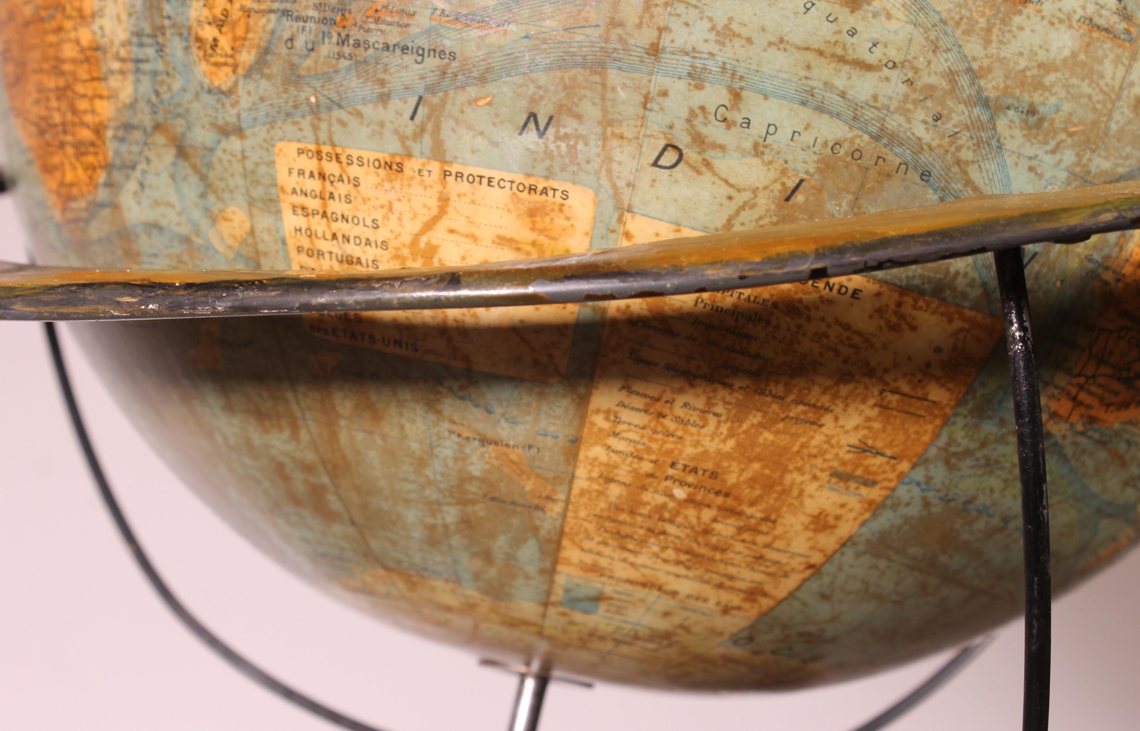 A Library Terrestrial Globe On Stand From J.forest Paris From The 19th Century For Sale 5