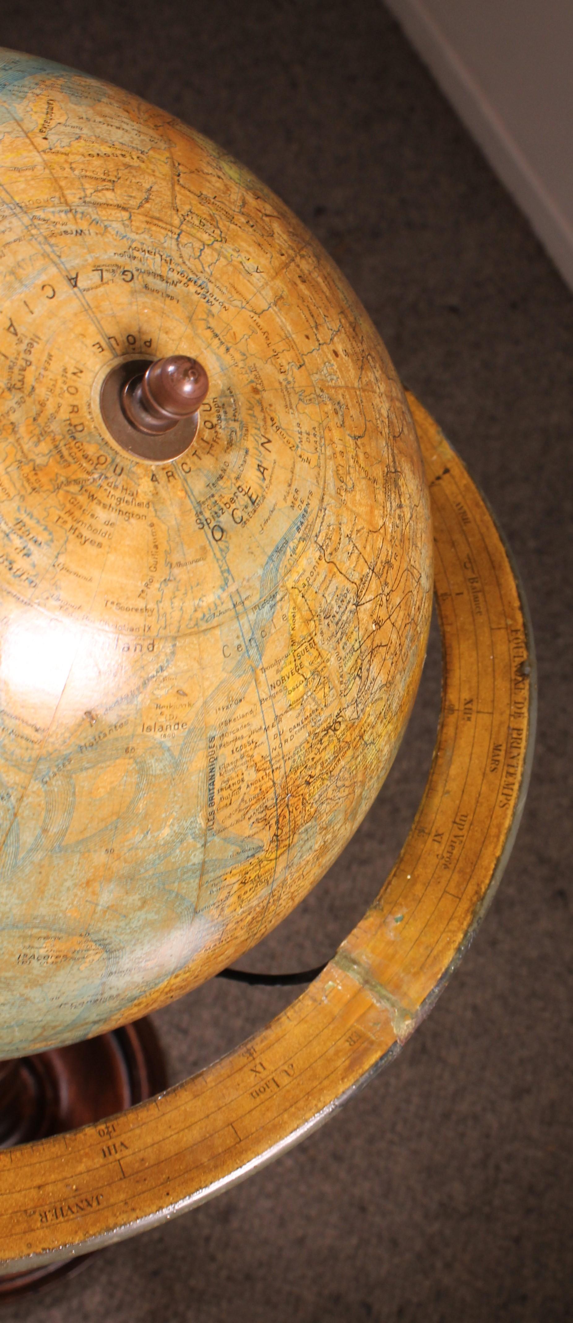The Library Terrestrial Globe on Stand From J. Forest Paris From The 19th Century en vente 7