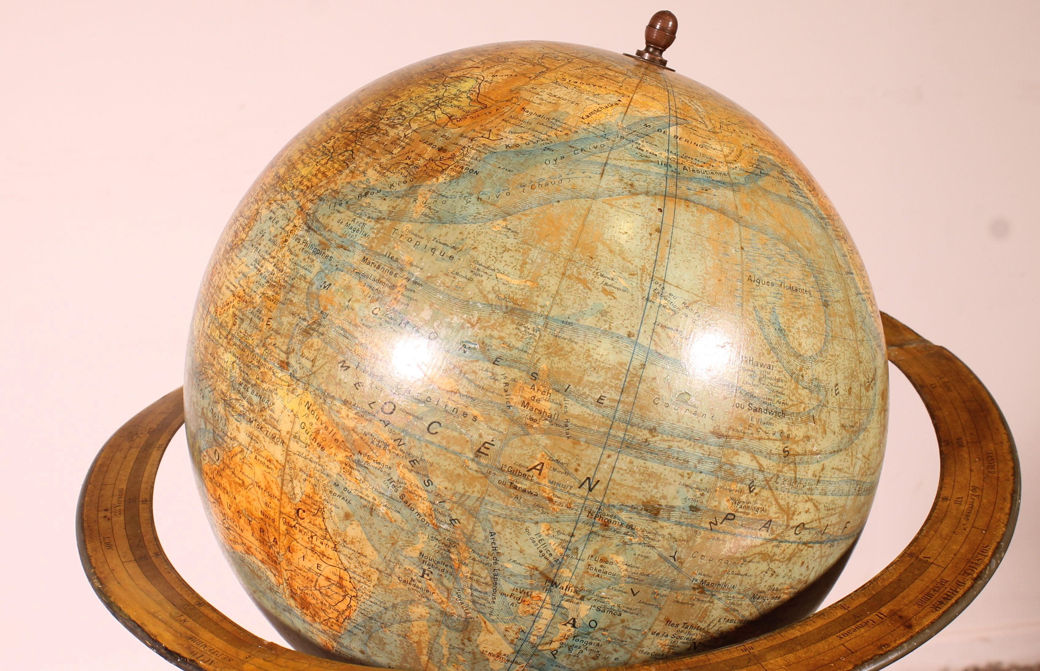 The Library Terrestrial Globe on Stand From J. Forest Paris From The 19th Century en vente 2