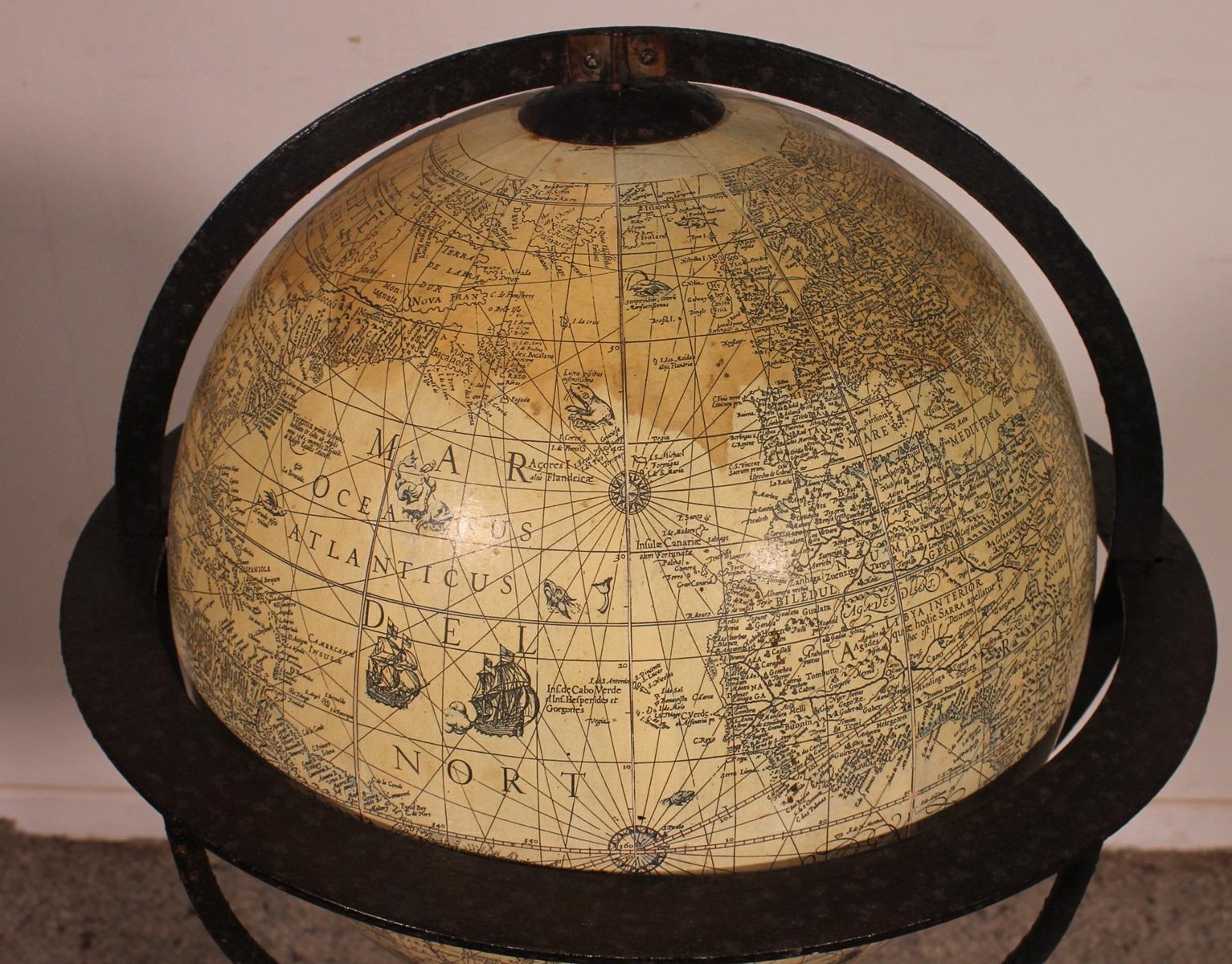 A Library Terrestrial Globe With Wrought Iron Base For Sale 1