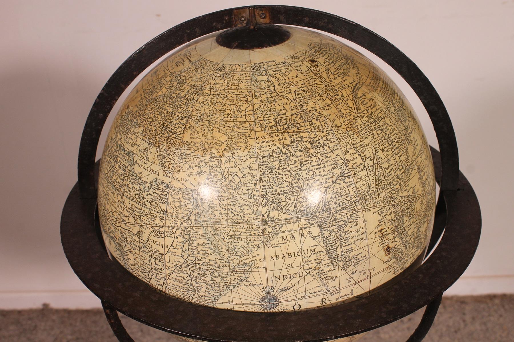 A Library Terrestrial Globe With Wrought Iron Base For Sale 2