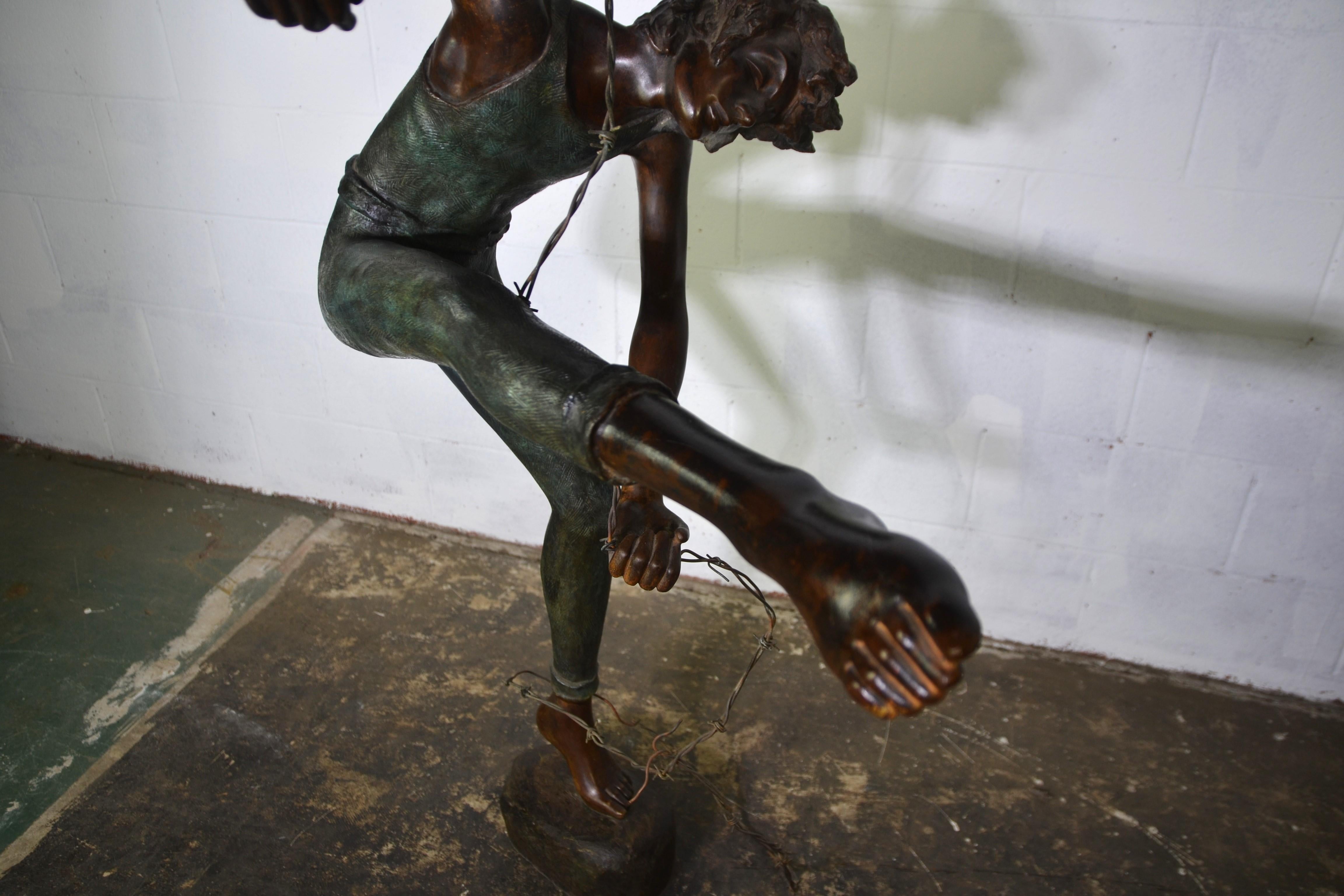 A Life-size Bronze of a Boy In Good Condition For Sale In Pomona, CA