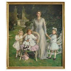 Antique Life-Size Portrait Oil on Canvas by Sir John Lavery