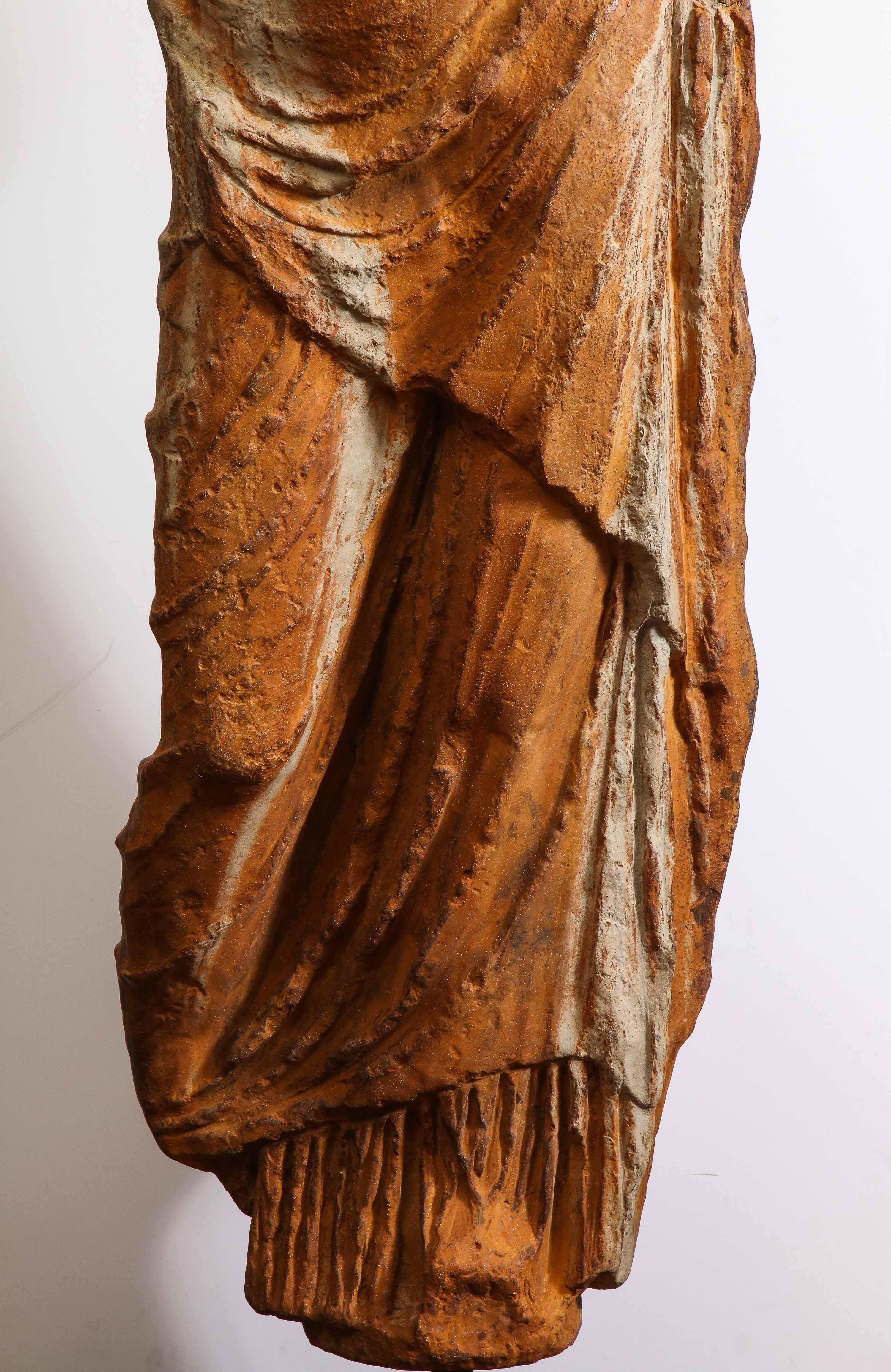 Life-Size Roman Style Patinated Fiberglass Torso, after the Antique In Excellent Condition In New York, NY