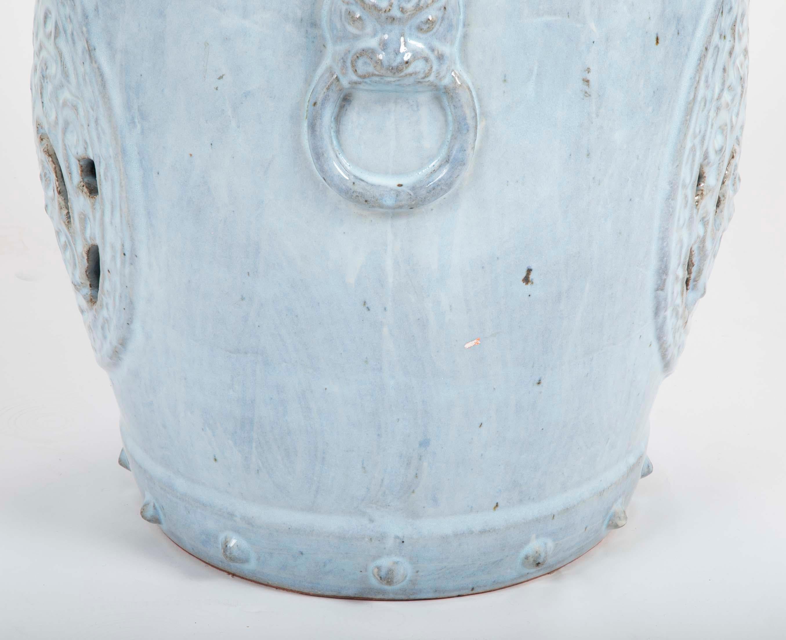 Light Blue Chinese Garden Seat (Keramik)