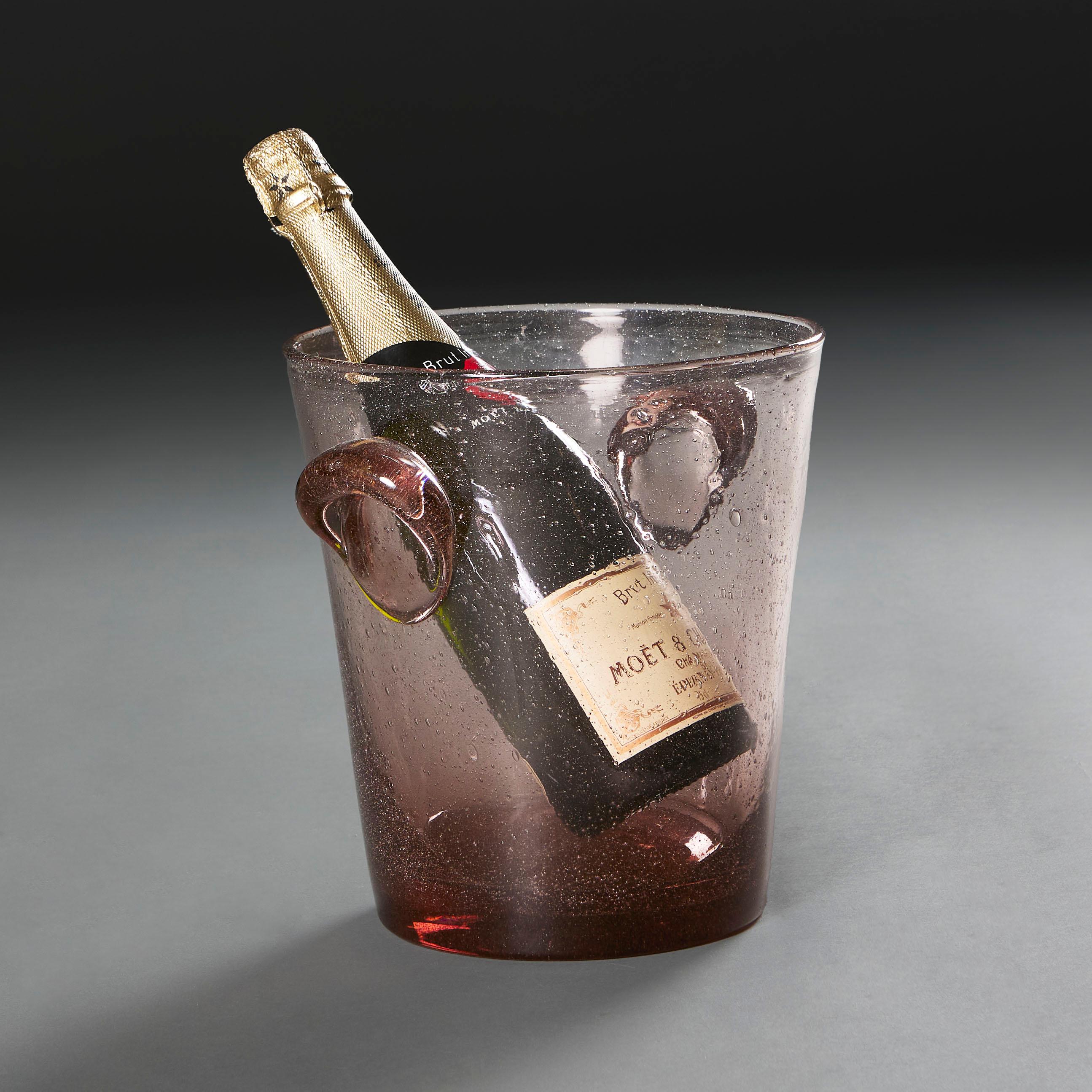 A Lilac Murano Glass Pulegoso Champagne Bucket In Good Condition In London, GB