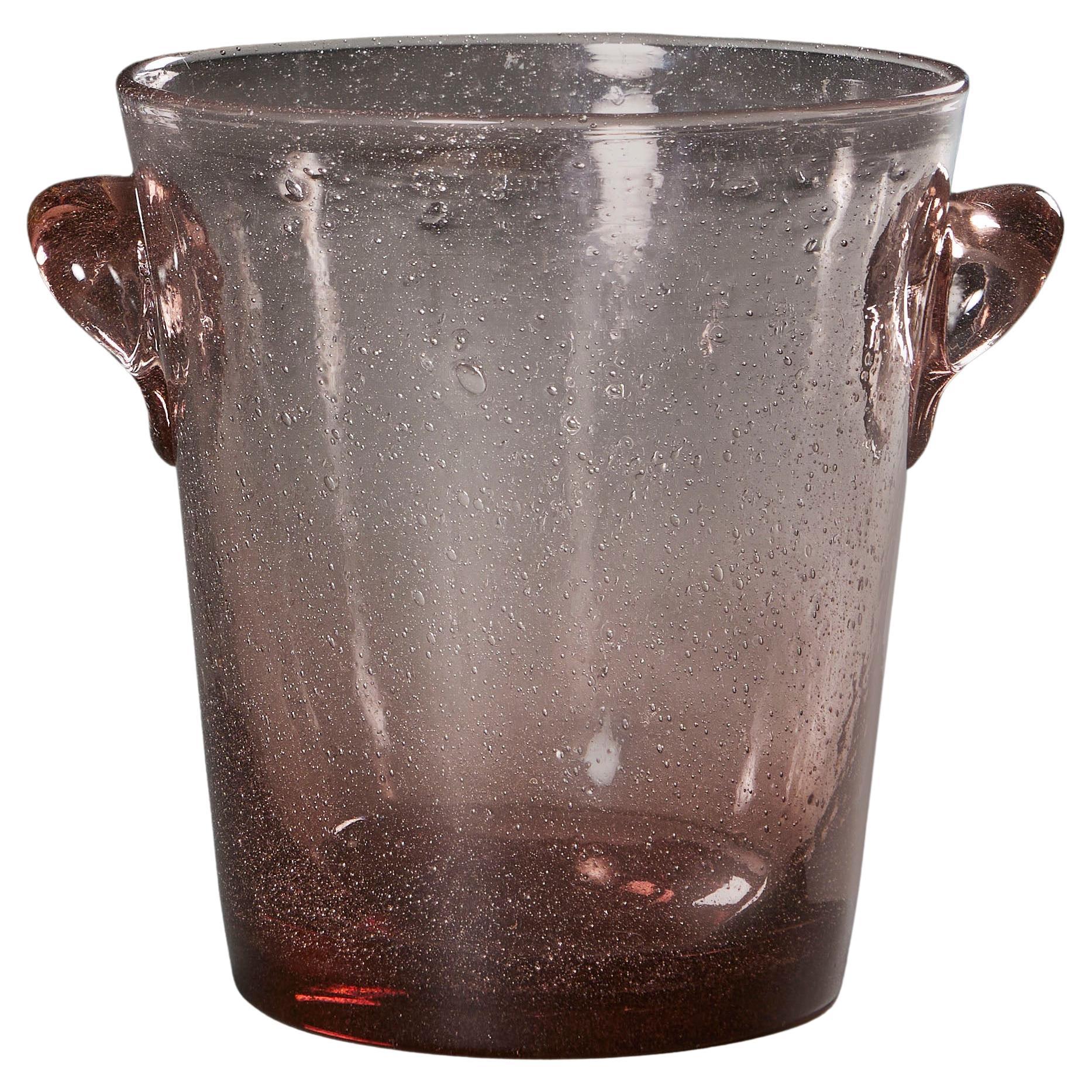 A Lilac Murano Glass Pulegoso Champagne Bucket