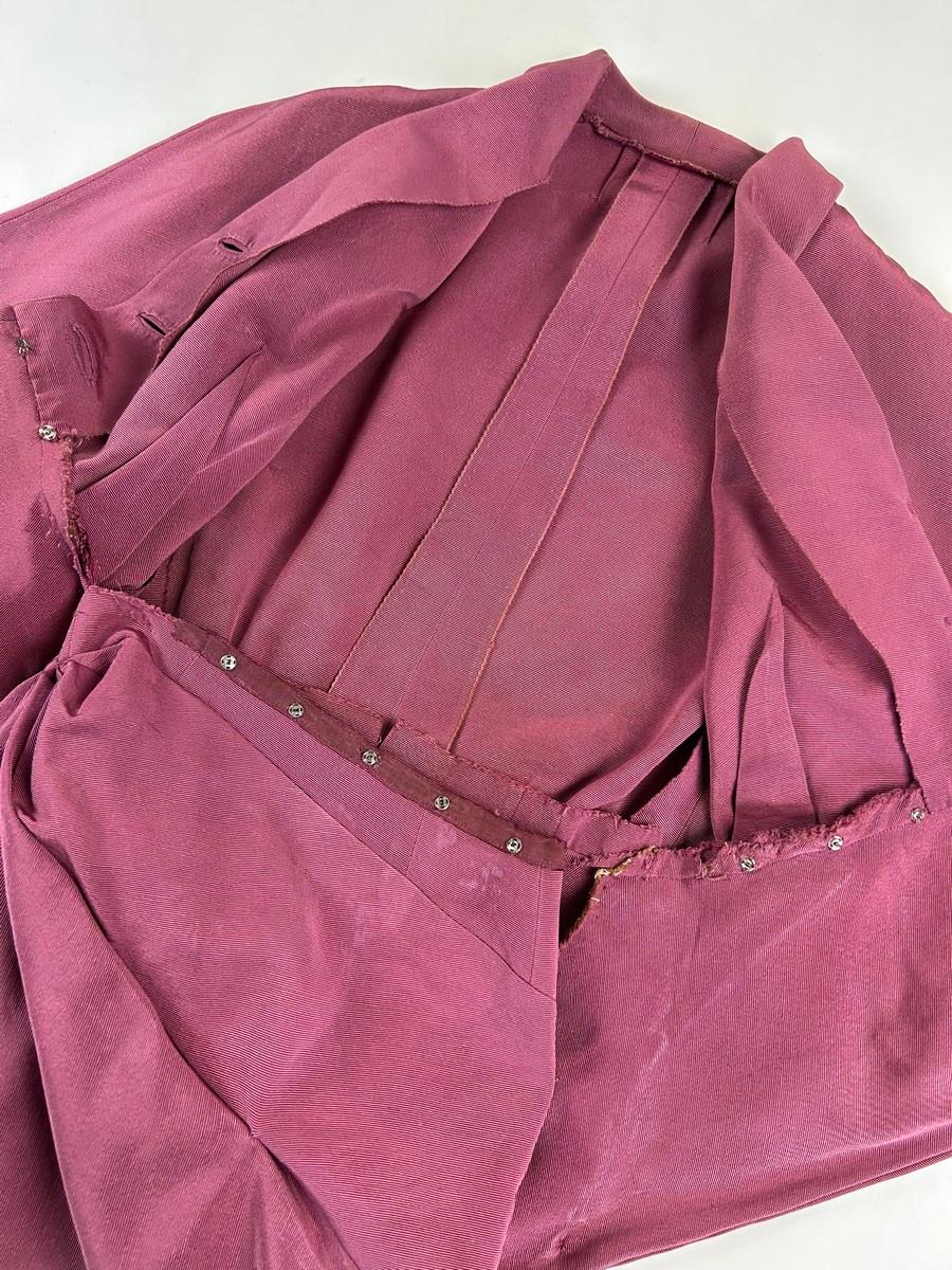 A lilac silk Demi Couture Dress by Jacques Griffe - Paris Circa 1951 For Sale 6