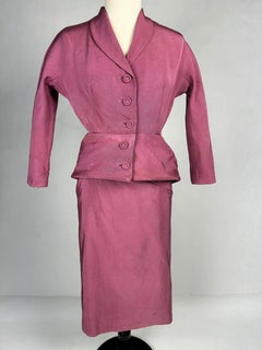 A lilac silk Demi Couture Dress by Jacques Griffe - Paris Circa 1951