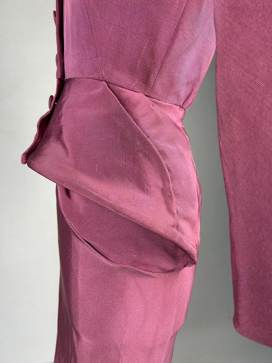 A lilac silk Demi Couture Dress by Jacques Griffe - Paris Circa 1951 For Sale 2