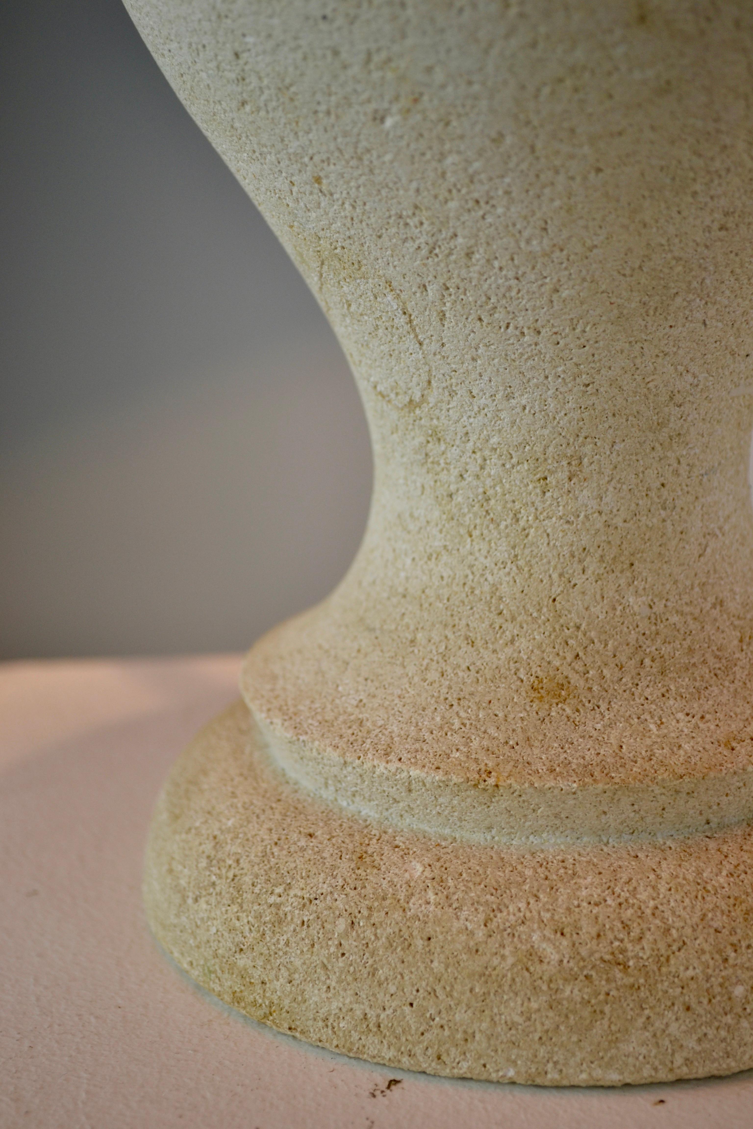 French Provincial A limestone table lamp by Albert Tormos, France, 1970s.