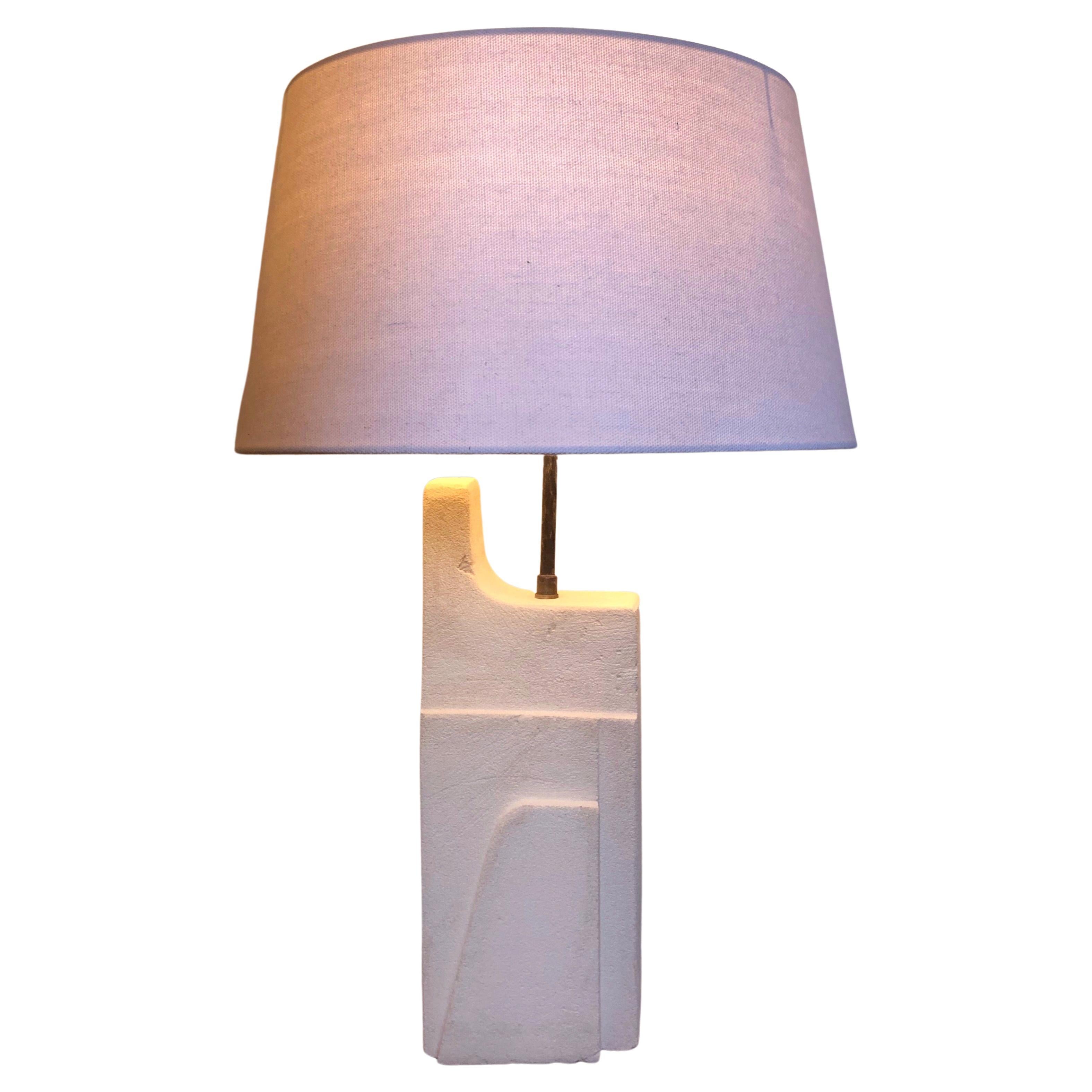 Limestone Table Lamp, France, 1980s For Sale