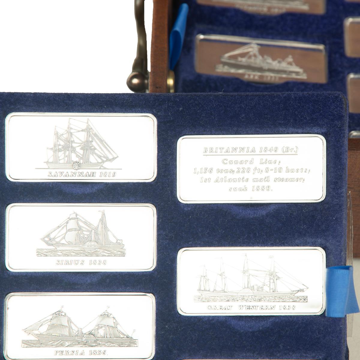A limited edition boxed set of 20 sterling silver ingots of great liners For Sale 3