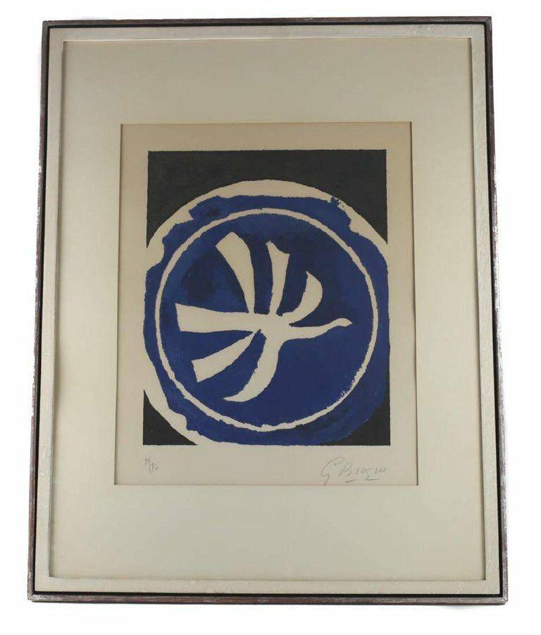 Limited Edition Lithograph, L'oiseau Blanc, the White Bird by Georges Braque In Good Condition For Sale In Gardena, CA