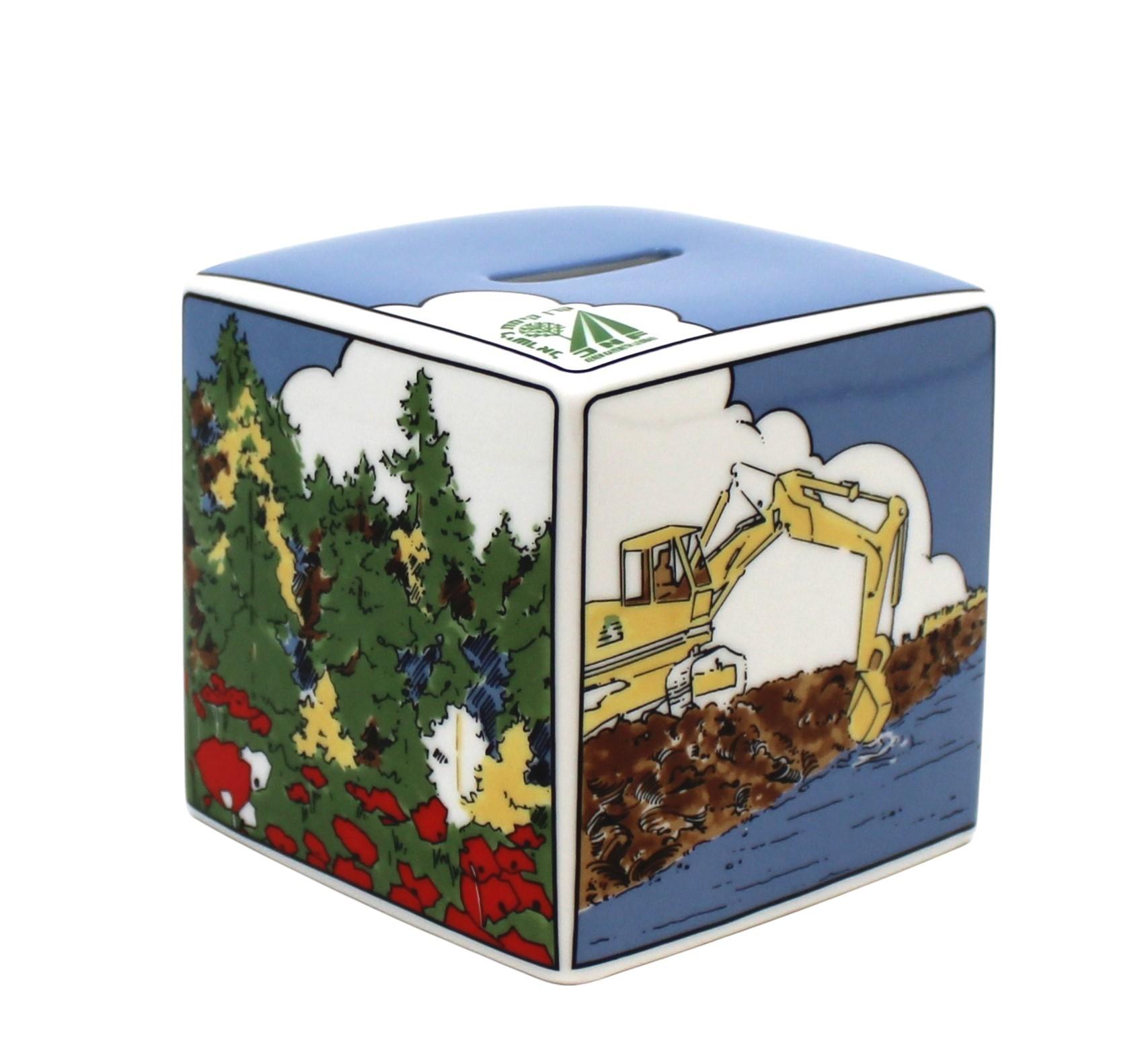Cette exquise boîte de tzedakah en porcelaine en édition limitée, conçue exclusivement par Tiffany & Modern, représente une fusion rare et significative de l'héritage juif, de l'élégance artistique et de la philanthropie moderne. Produit en édition