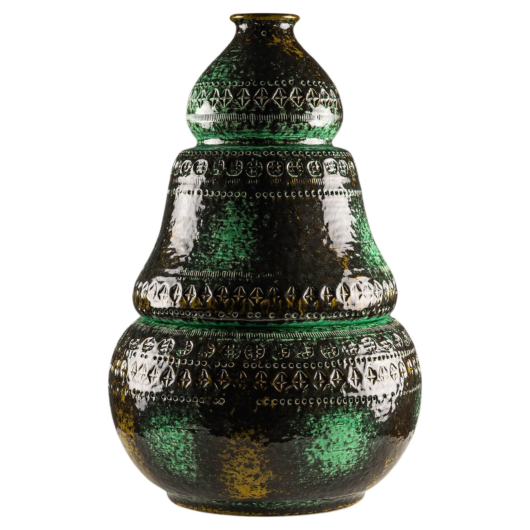 Eine Vase in limitierter Auflage Nr. 037/149 von Aldo Londi für Bitossi, Italien 1960er Jahre  im Angebot