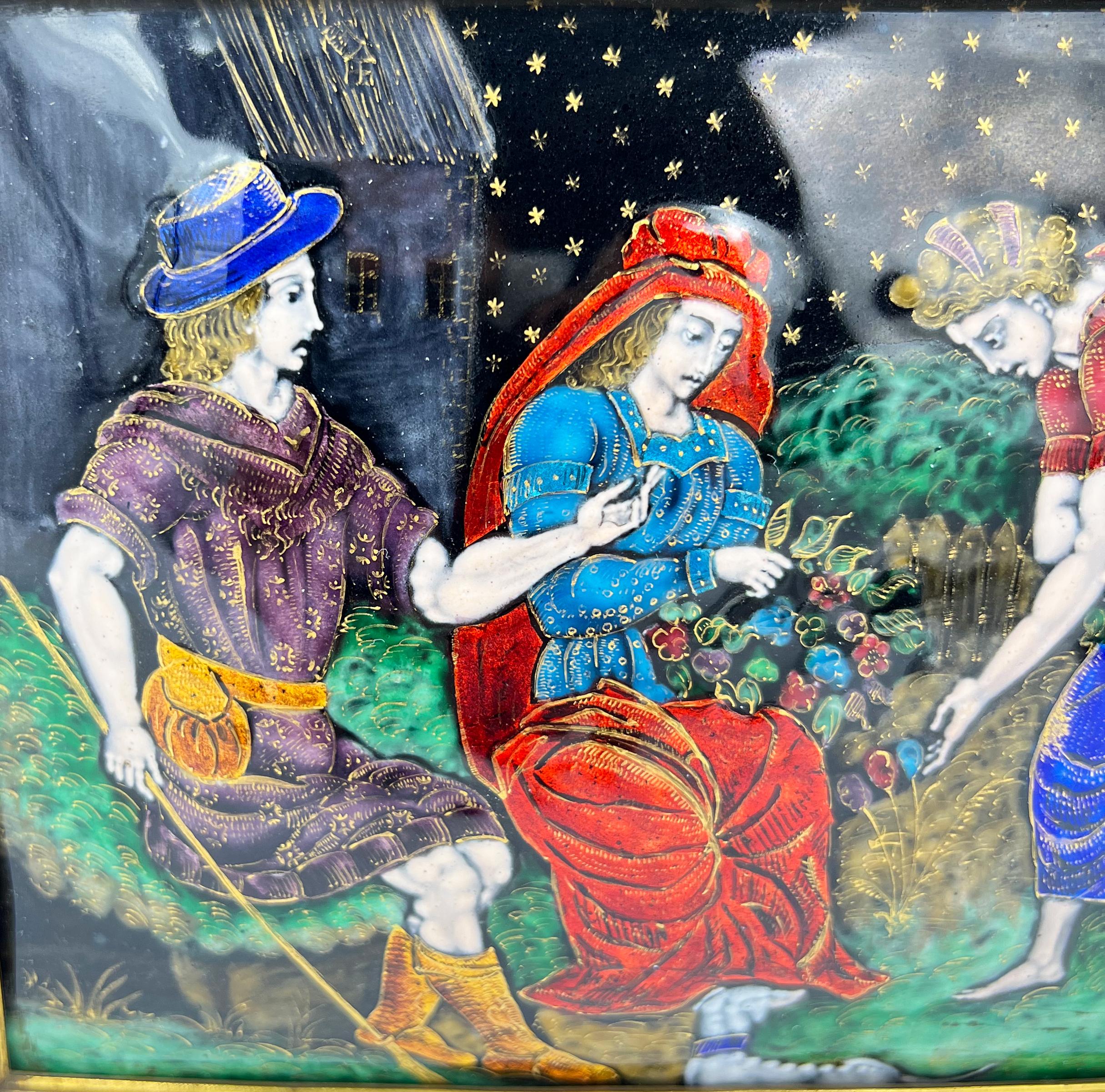 Eine Limoges-Emaille-Plakette, die Samson zugeschrieben wird, 19. (Französisch) im Angebot
