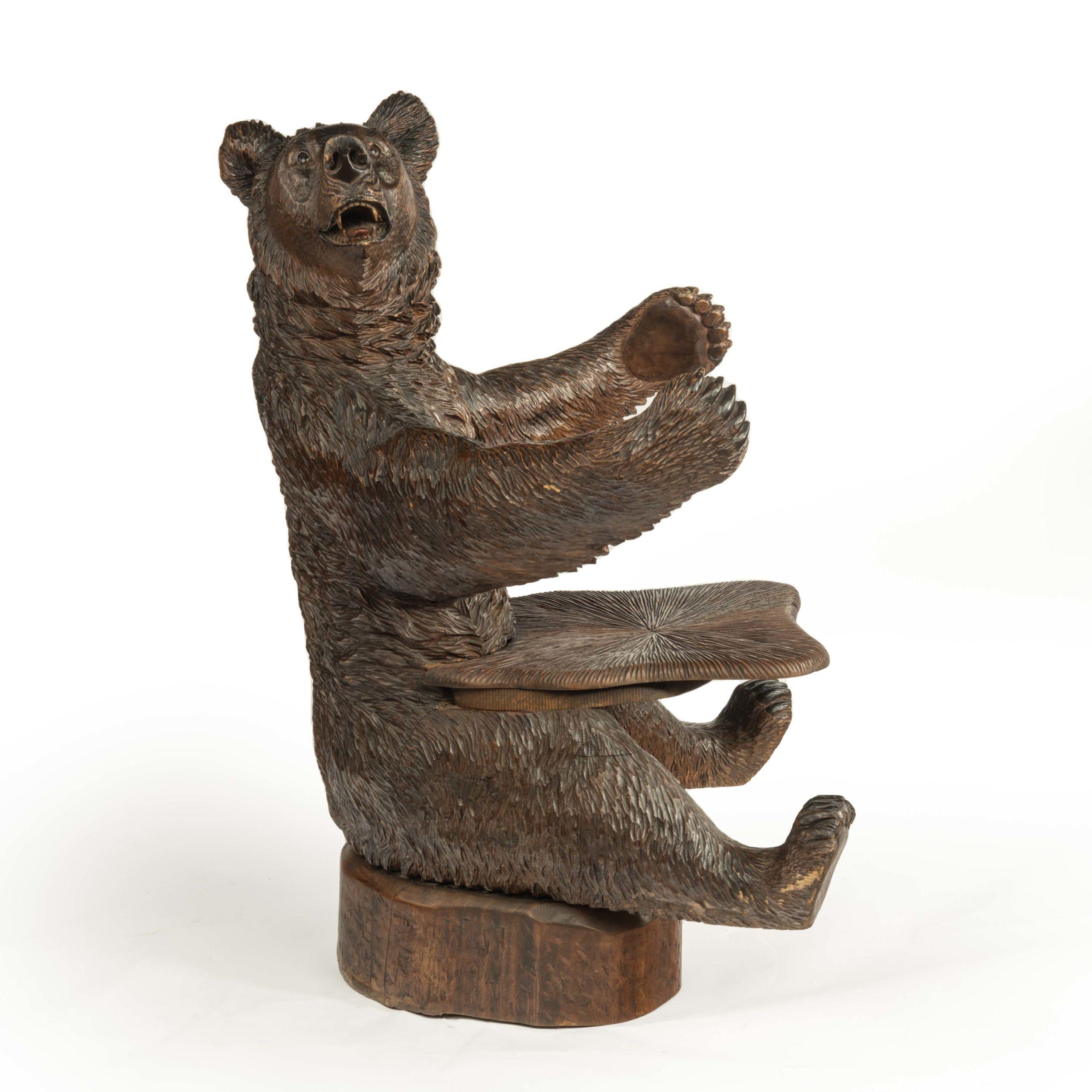 Linden Wood ’Black Forest’ Bear Armchair from Peter Trauffer In Good Condition In Lymington, Hampshire
