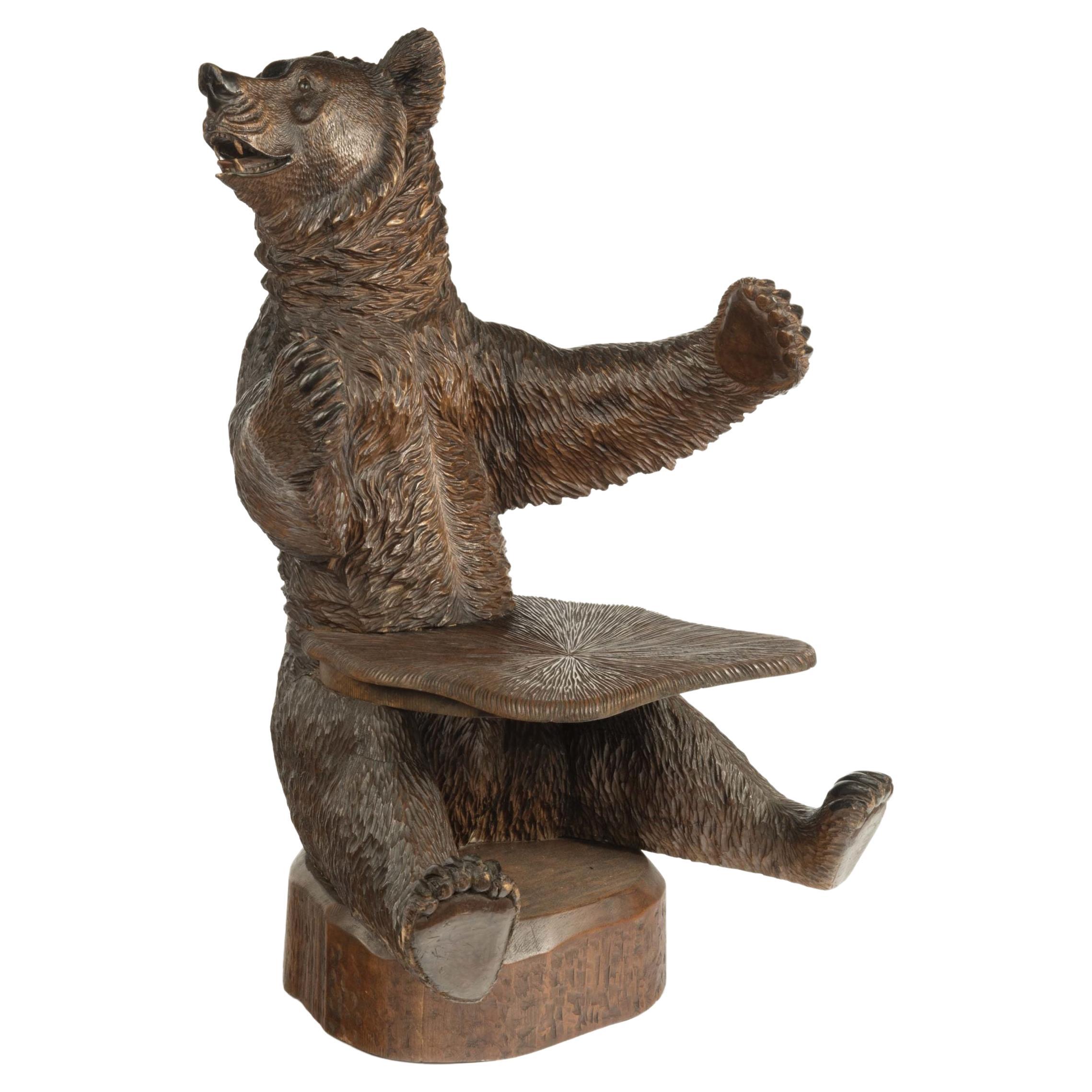 Linden Wood ’Black Forest’ Bear Armchair from Peter Trauffer