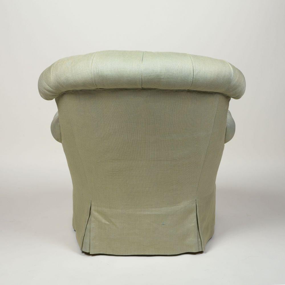 American Linen-Upholstered Armchair