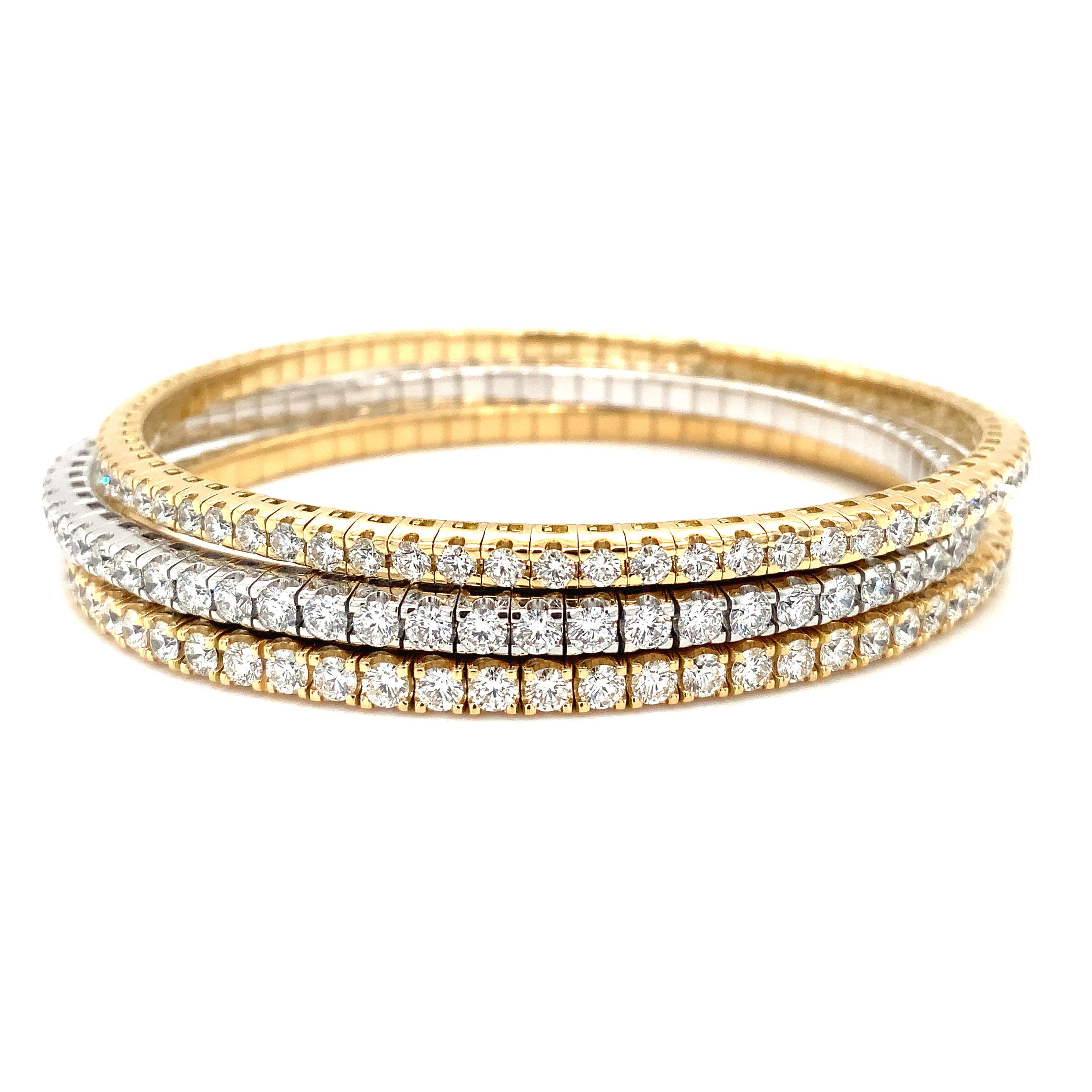 A Link Collection'S Bracciale classico elastico con diamanti da 2,61 carati incastonati in oro 18 carati In condizioni Nuovo in vendita a Los Gatos, CA