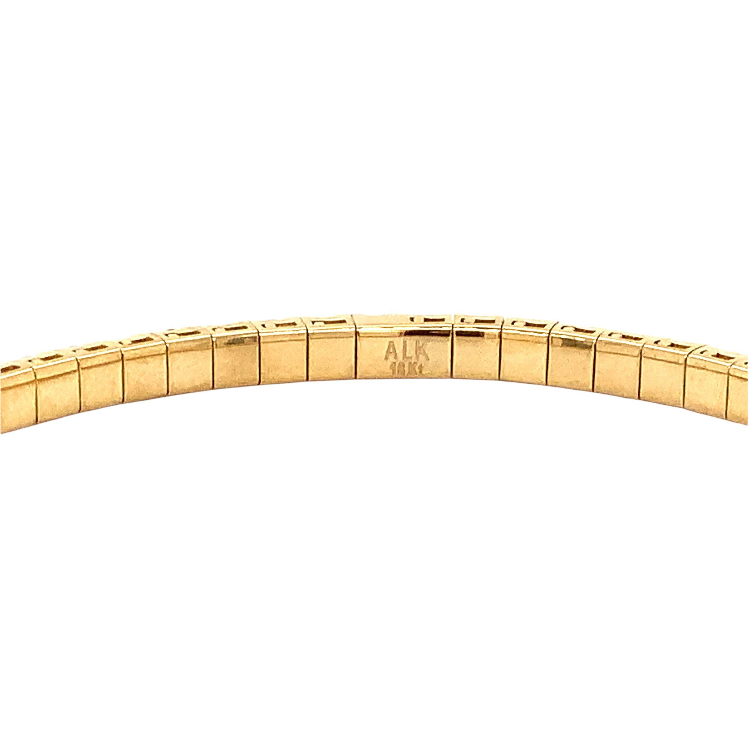 Brilliant Cut A Link Collection Classic Stretchy Diamond Bracelet 3.44ct Set in 18K Gold For Sale