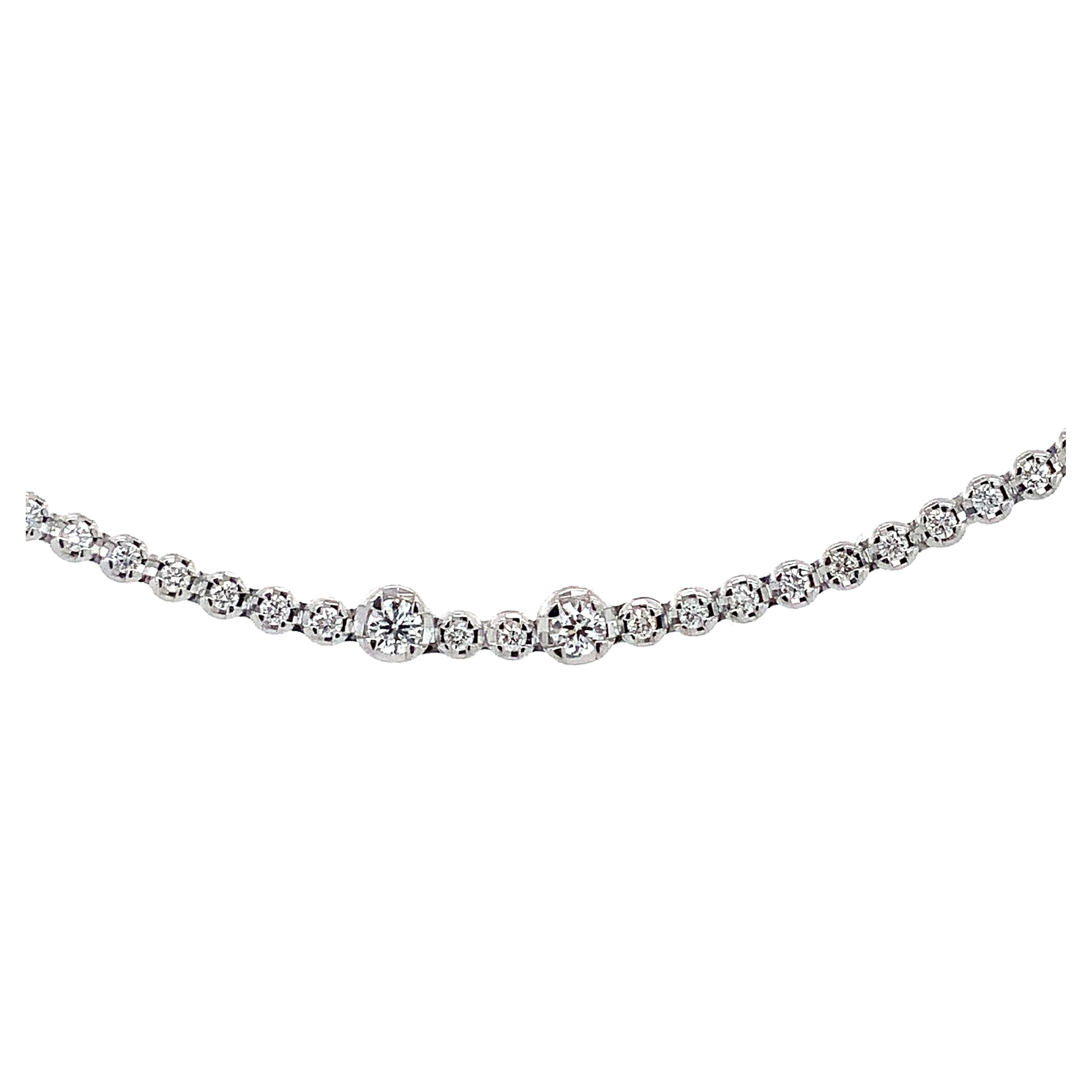 This A Link Collection diamond chain necklace boasts a 32-inch opera length design, boasting 238 round brilliant cut diamonds and a total carat weight of 3.66 cts. tw. Classified as F-VS1 in quality, it has dimensions of 2.5 mm in width and 4 mm in