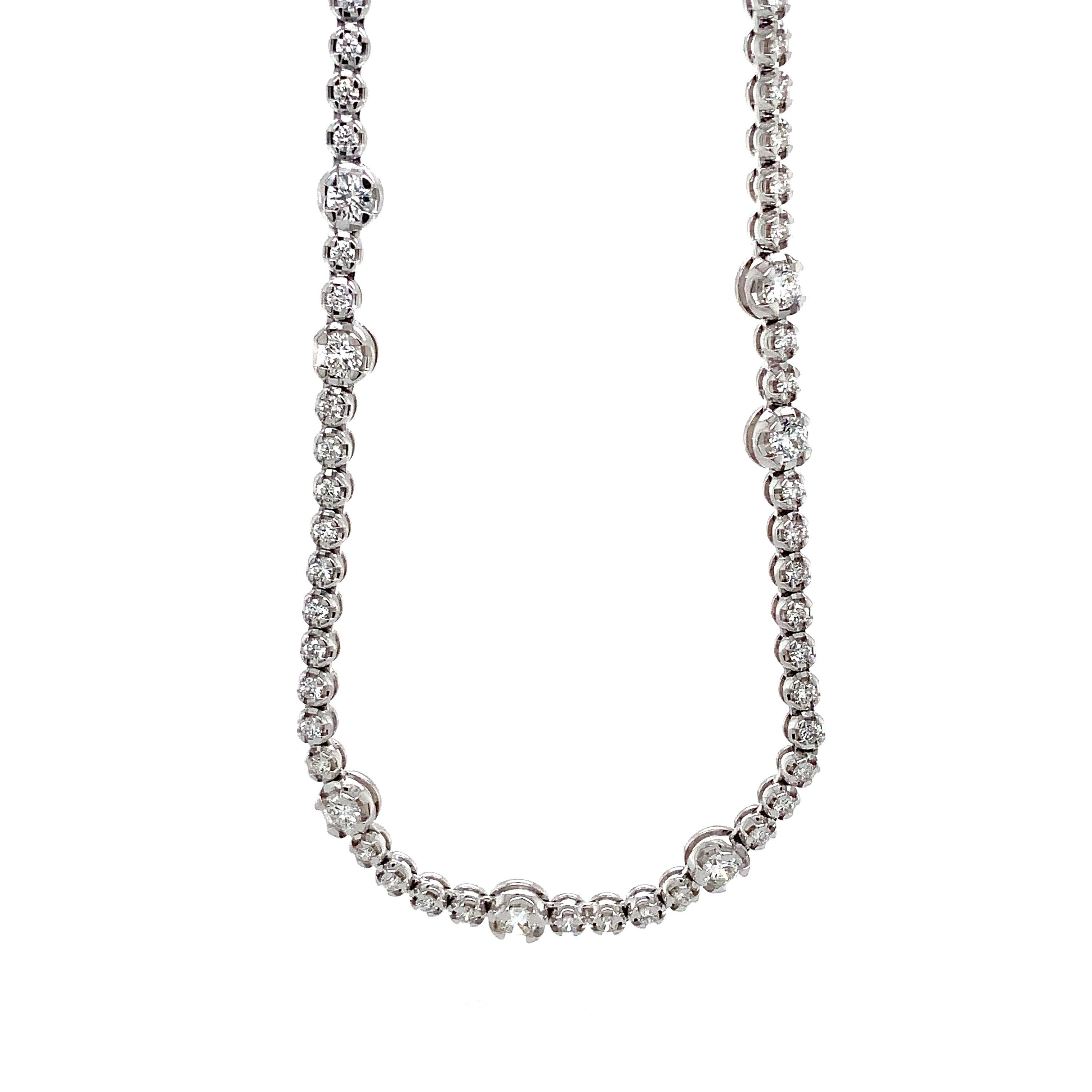 Gliederkette Opernlänge Diamantkette Halskette 3,66 Karat. Tw Satz in 18k (Zeitgenössisch) im Angebot