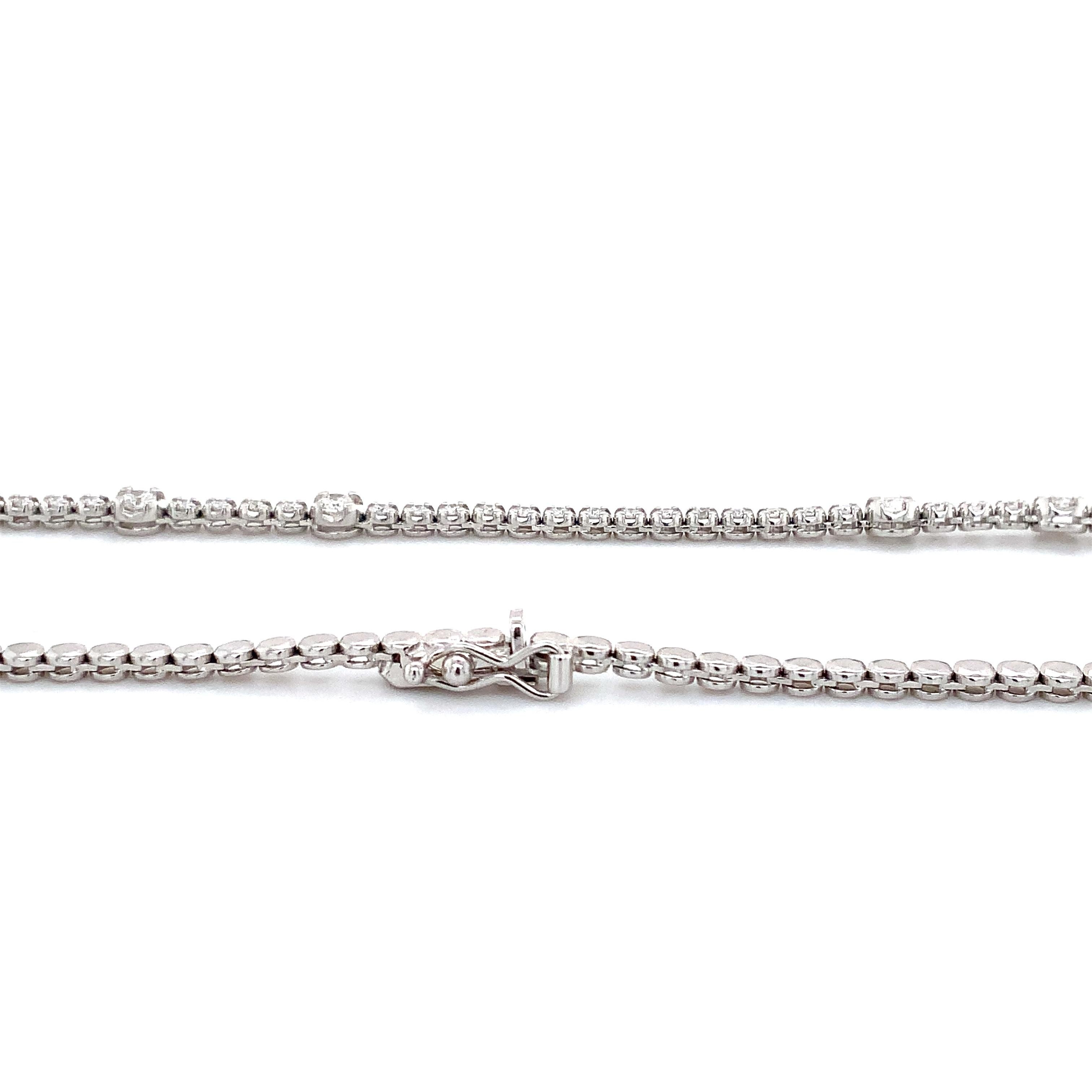 Gliederkette Opernlänge Diamantkette Halskette 3,66 Karat. Tw Satz in 18k im Zustand „Neu“ im Angebot in Los Gatos, CA