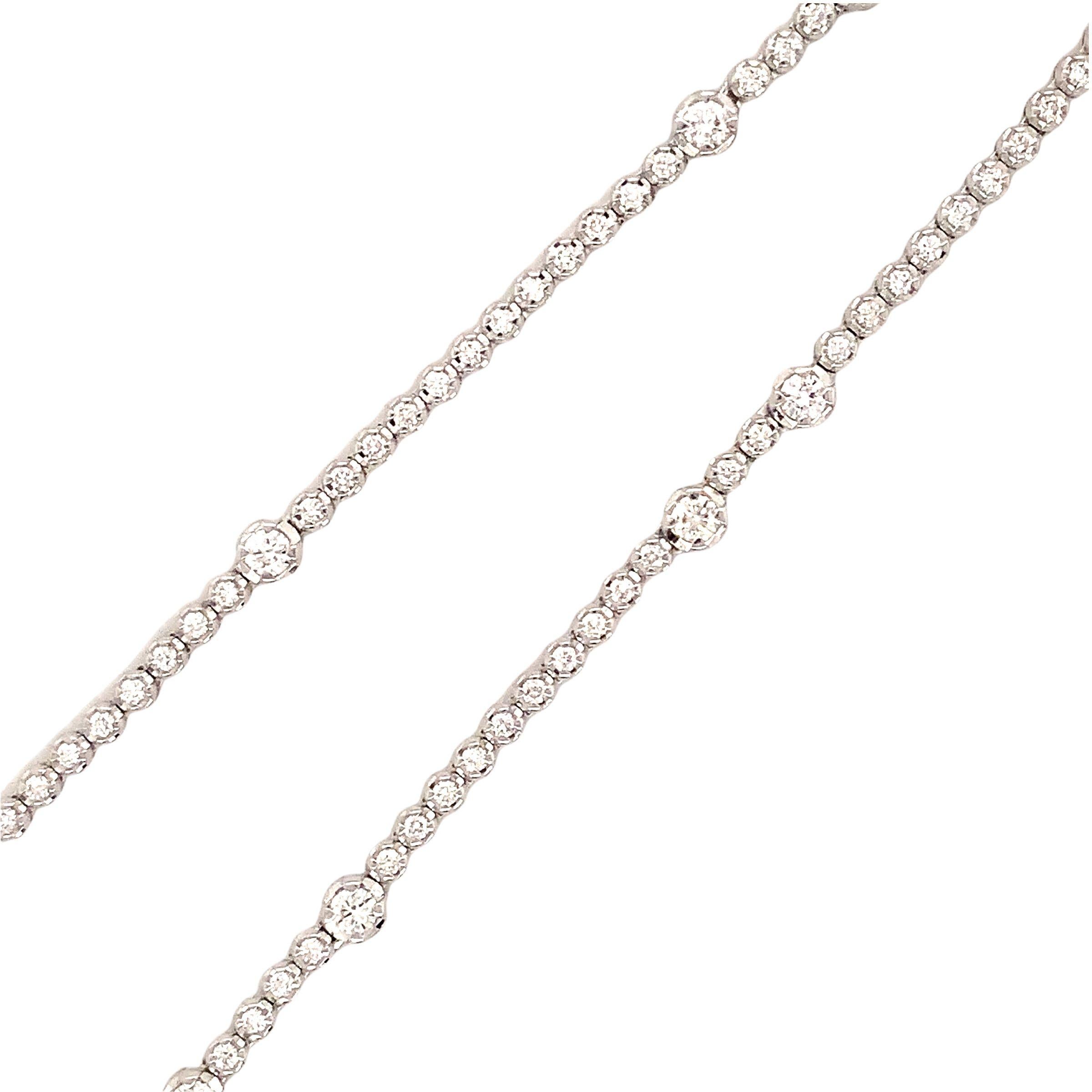 Contemporary Link Collection Opera Length Diamond Chain Necklace 3.66cts. Tw Set in 18k For Sale