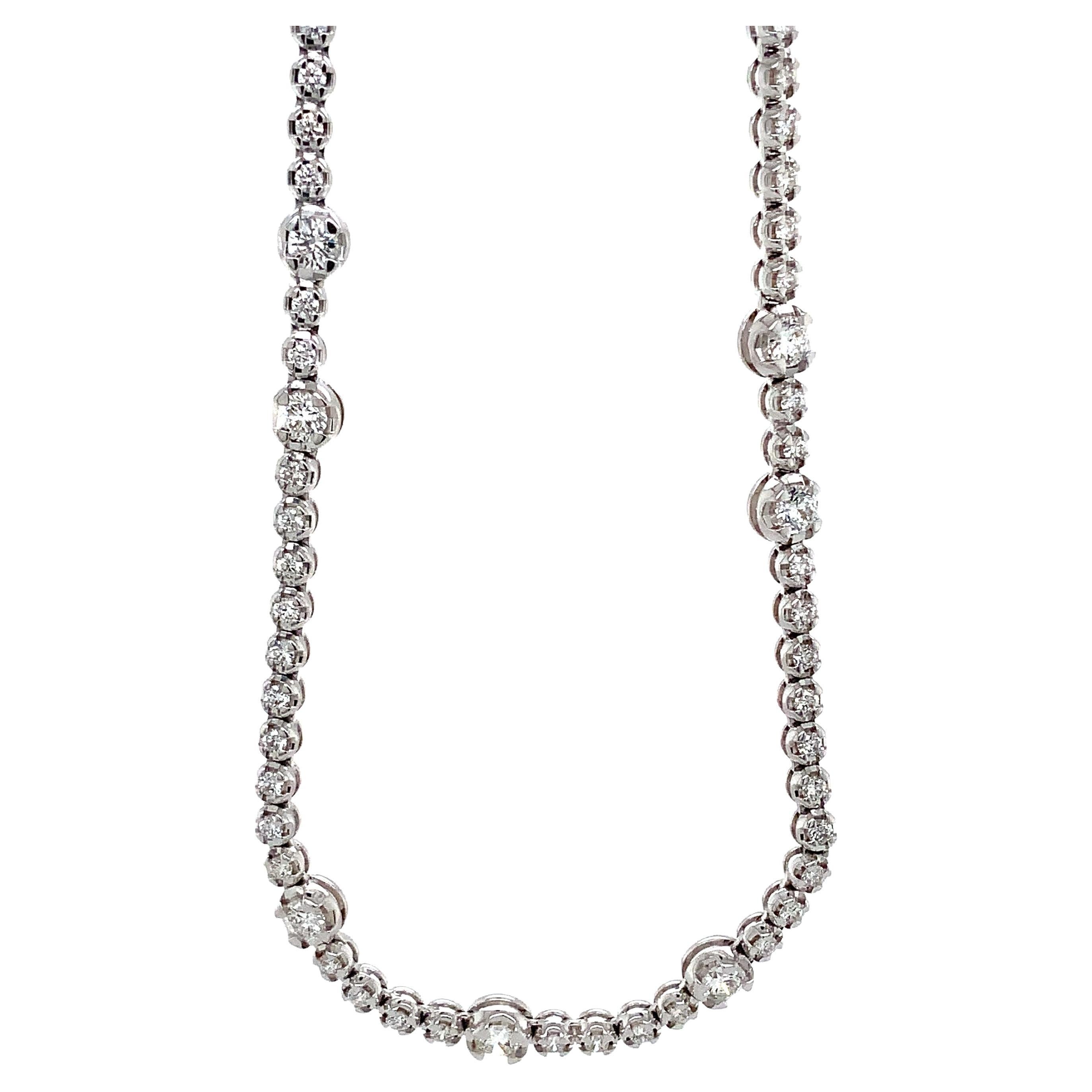 Link Collection Opera Length Diamond Chain Necklace 3.66cts. Tw Set in 18k