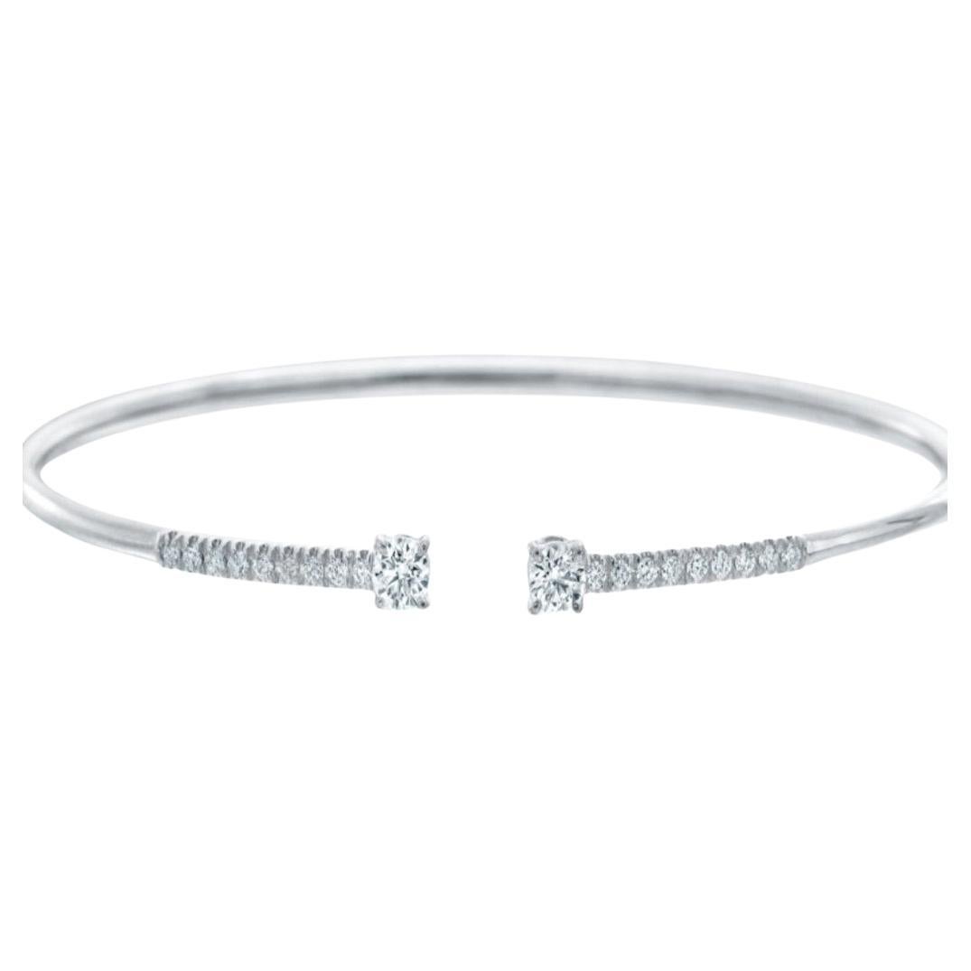 Eslabón Brazalete flexible Diamantes talla brillante 0,48 qt Oro blanco 18k en venta