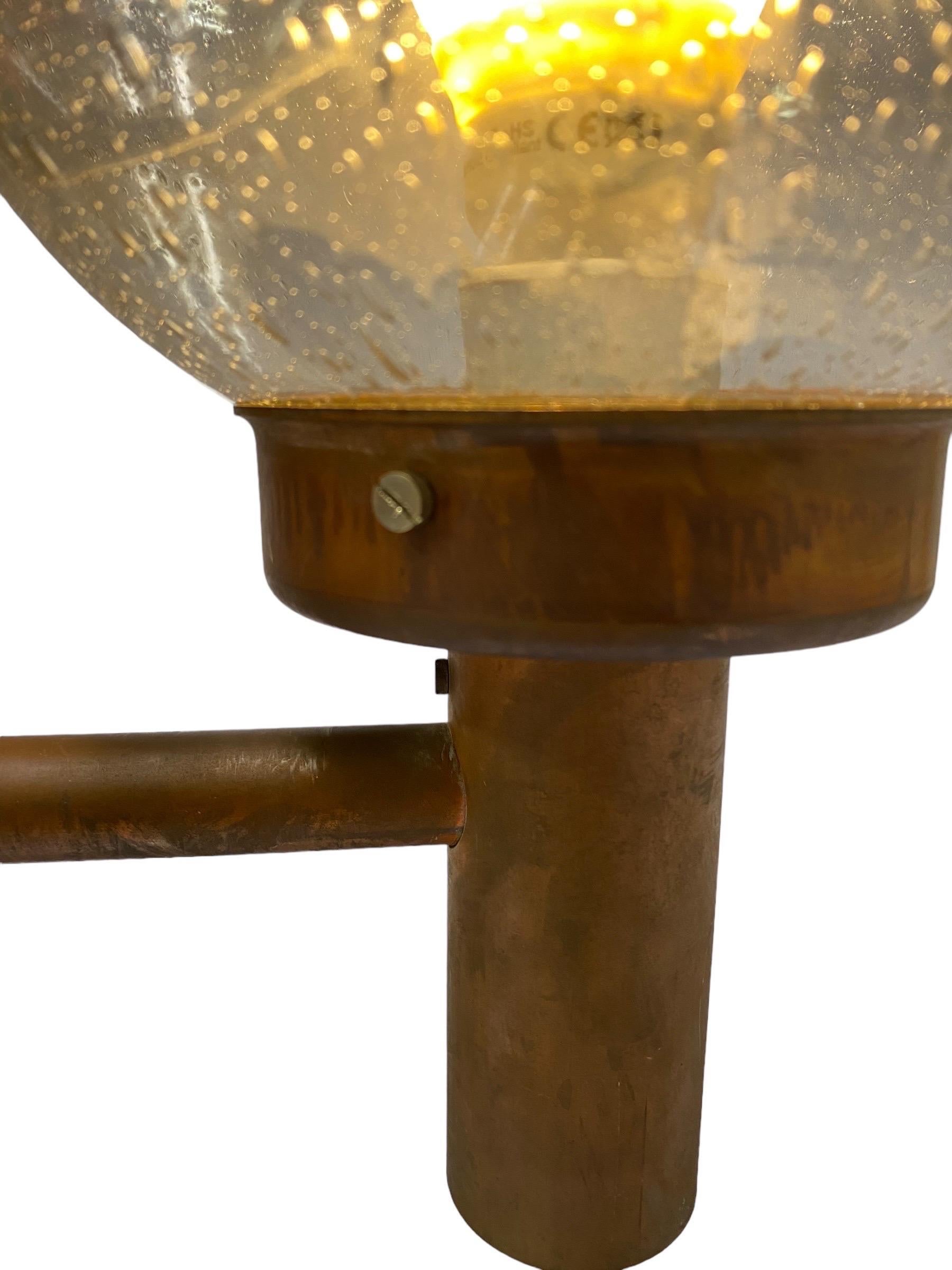 Lisa Johansson-Papé Outdoor Wall Lamp 140-015 , in Copper and Glass, Orno 1950s For Sale 6