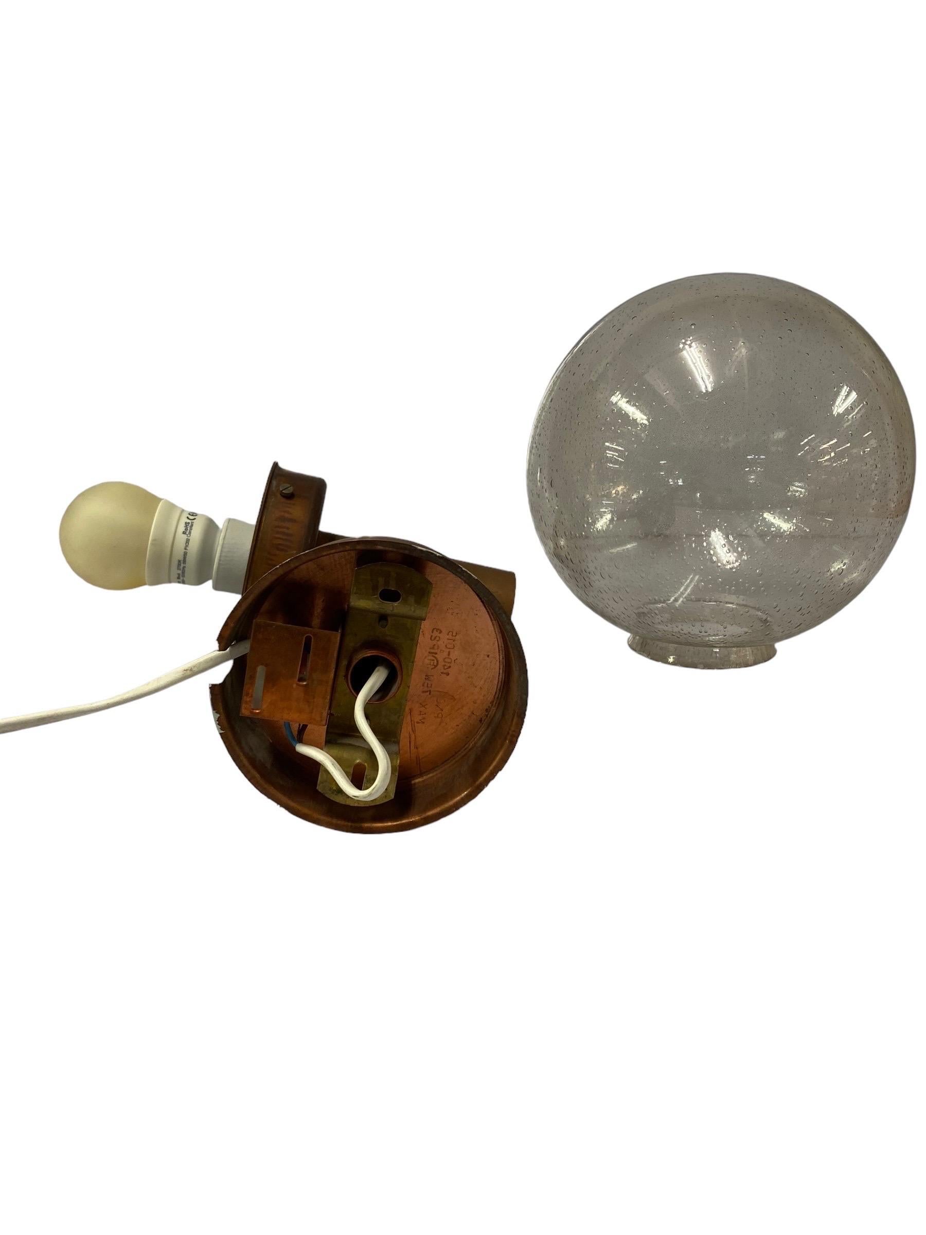 Lisa Johansson-Papé Outdoor Wall Lamp 140-015 , in Copper and Glass, Orno 1950s For Sale 8