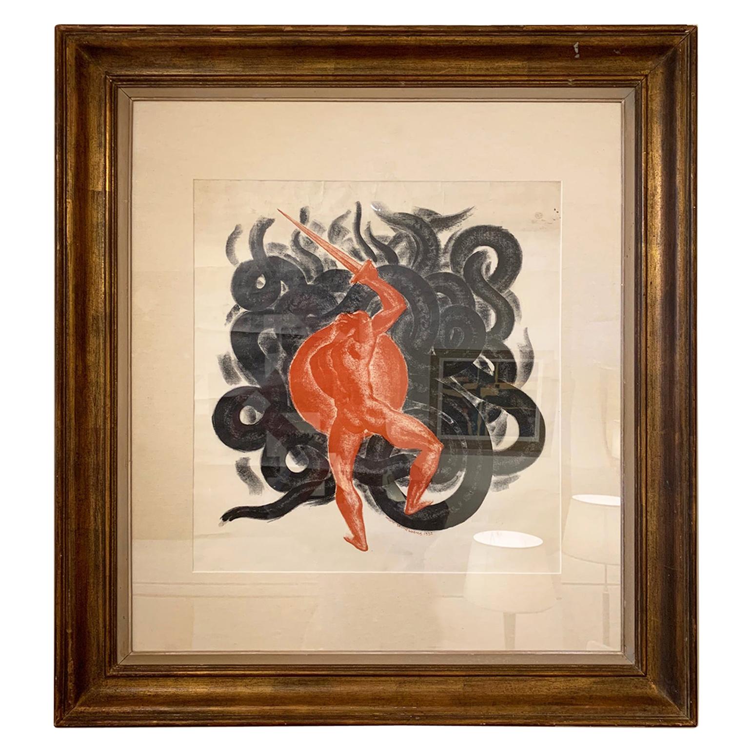 Lithograph by Marc Saint-saëns