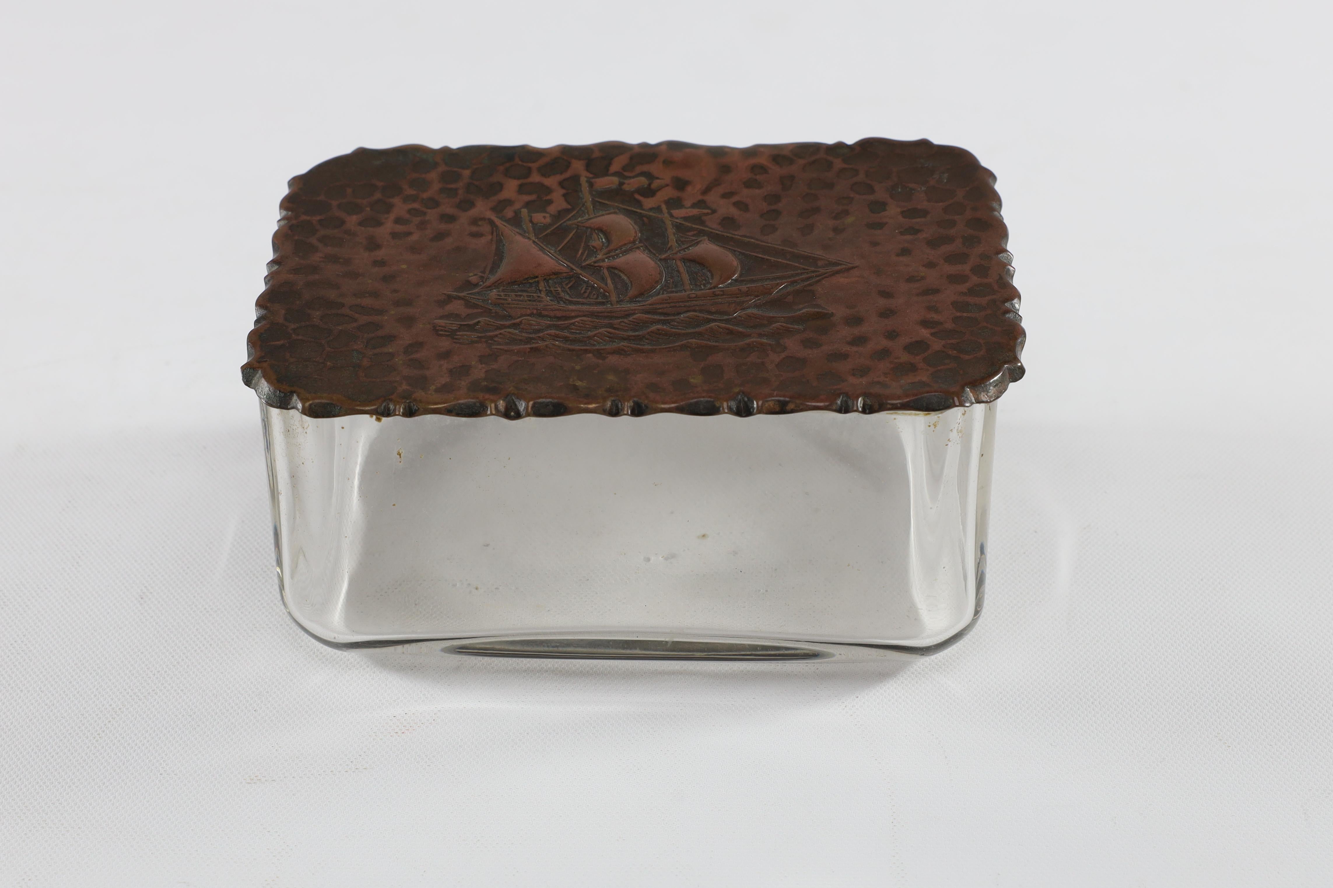 Art Deco A little glass jewelry box For Sale