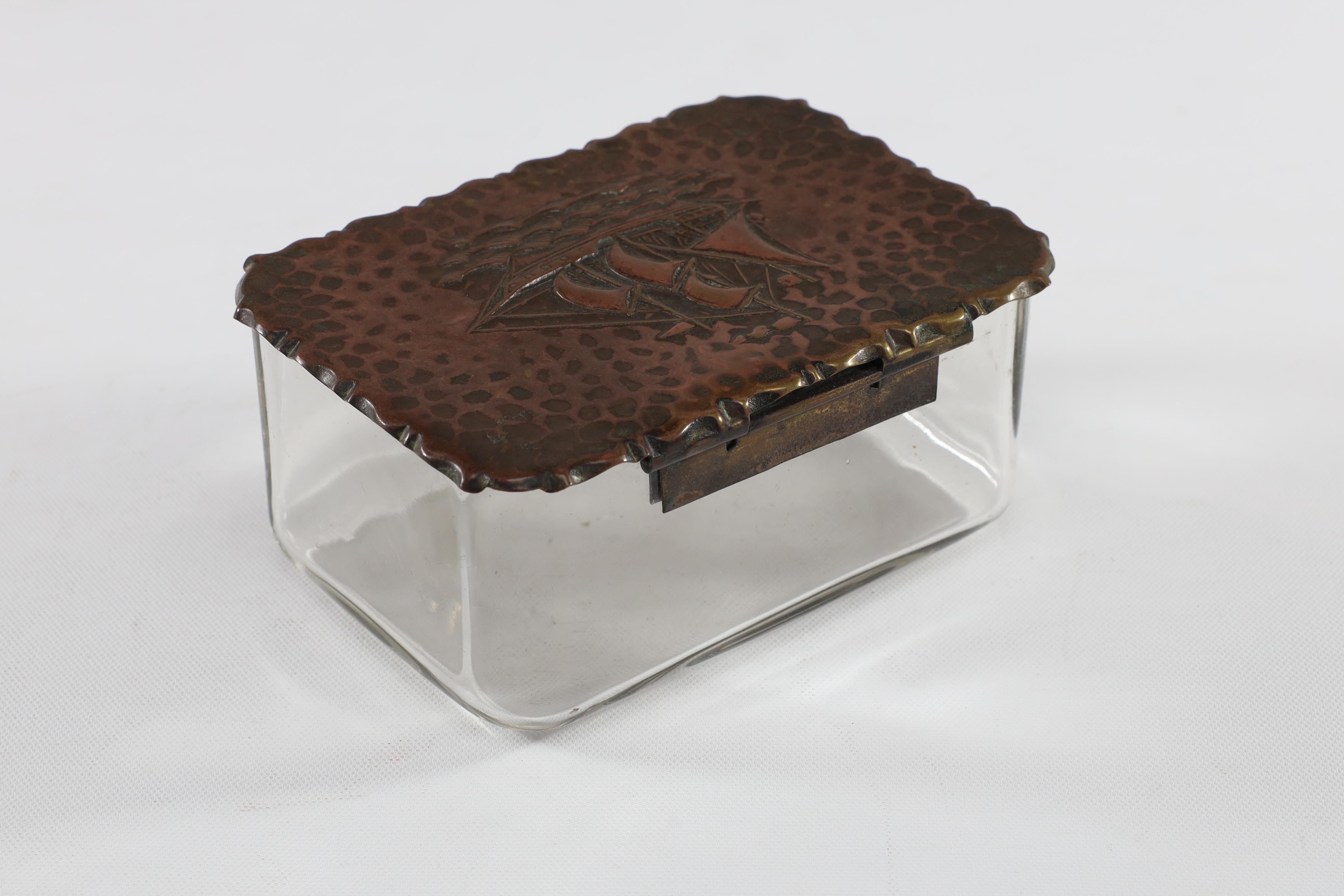 Mid-20th Century A little glass jewelry box For Sale
