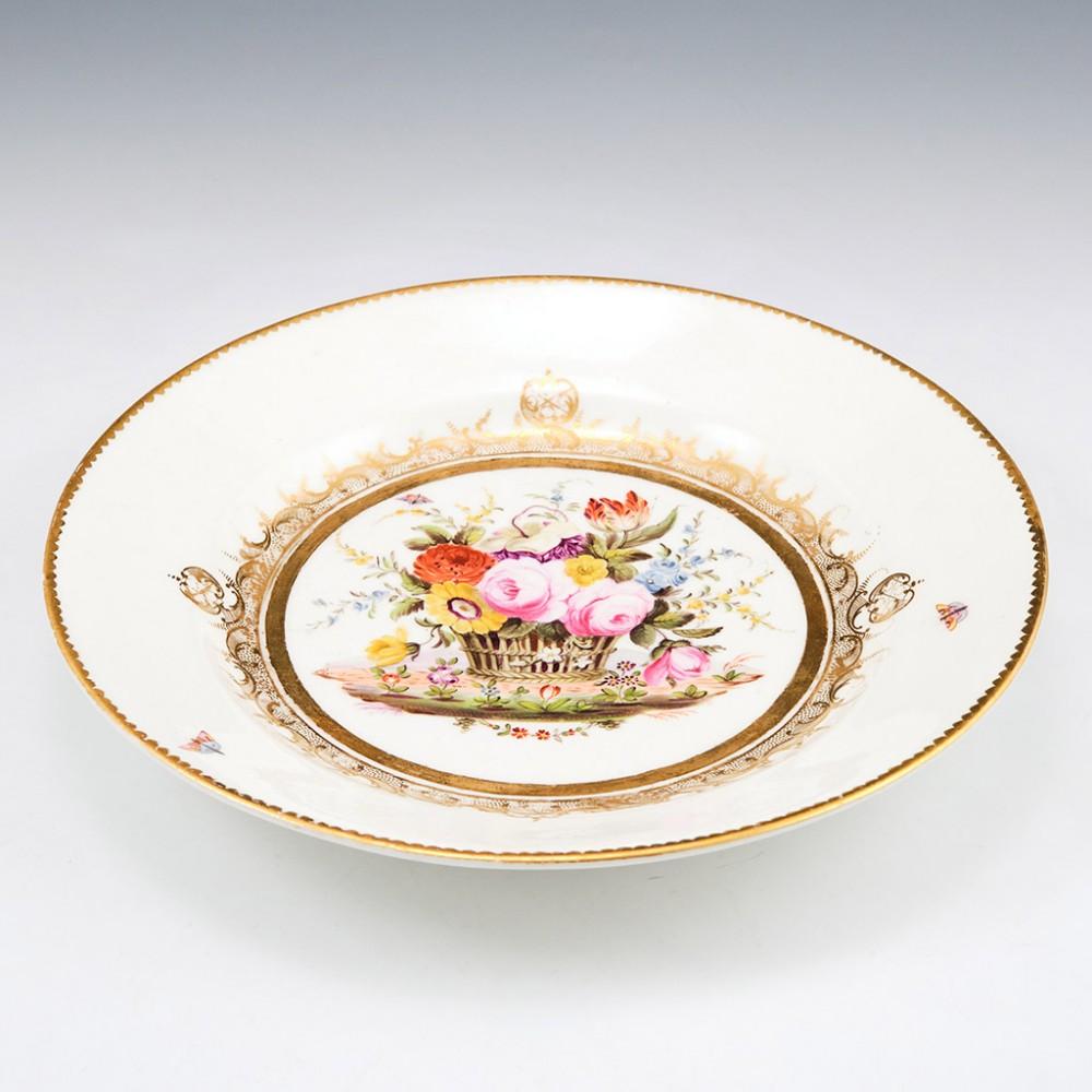 A London Decorated Swansea Porcelain Plate of Burdett Coutts Type, 1815-17

Additional information:
Date : 1815-1817
Period : George III
Marks : Impressed mark Swansea
Origin : Swansea , Wales
Colour : Polychrome and gilt
Pattern : London decorated
