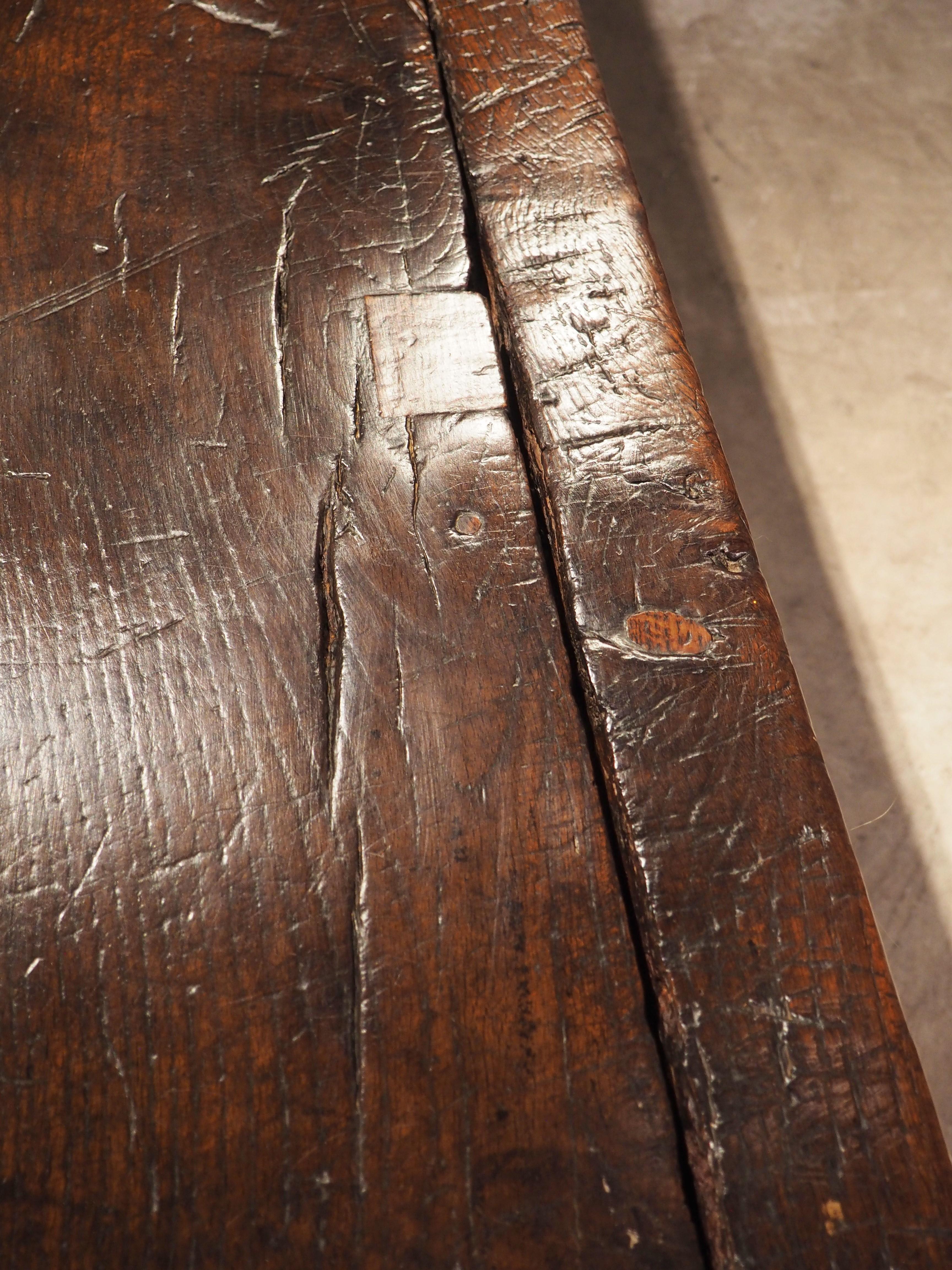 A Long 17th Century Carved Oak Baluster Leg Table from Flanders For Sale 2
