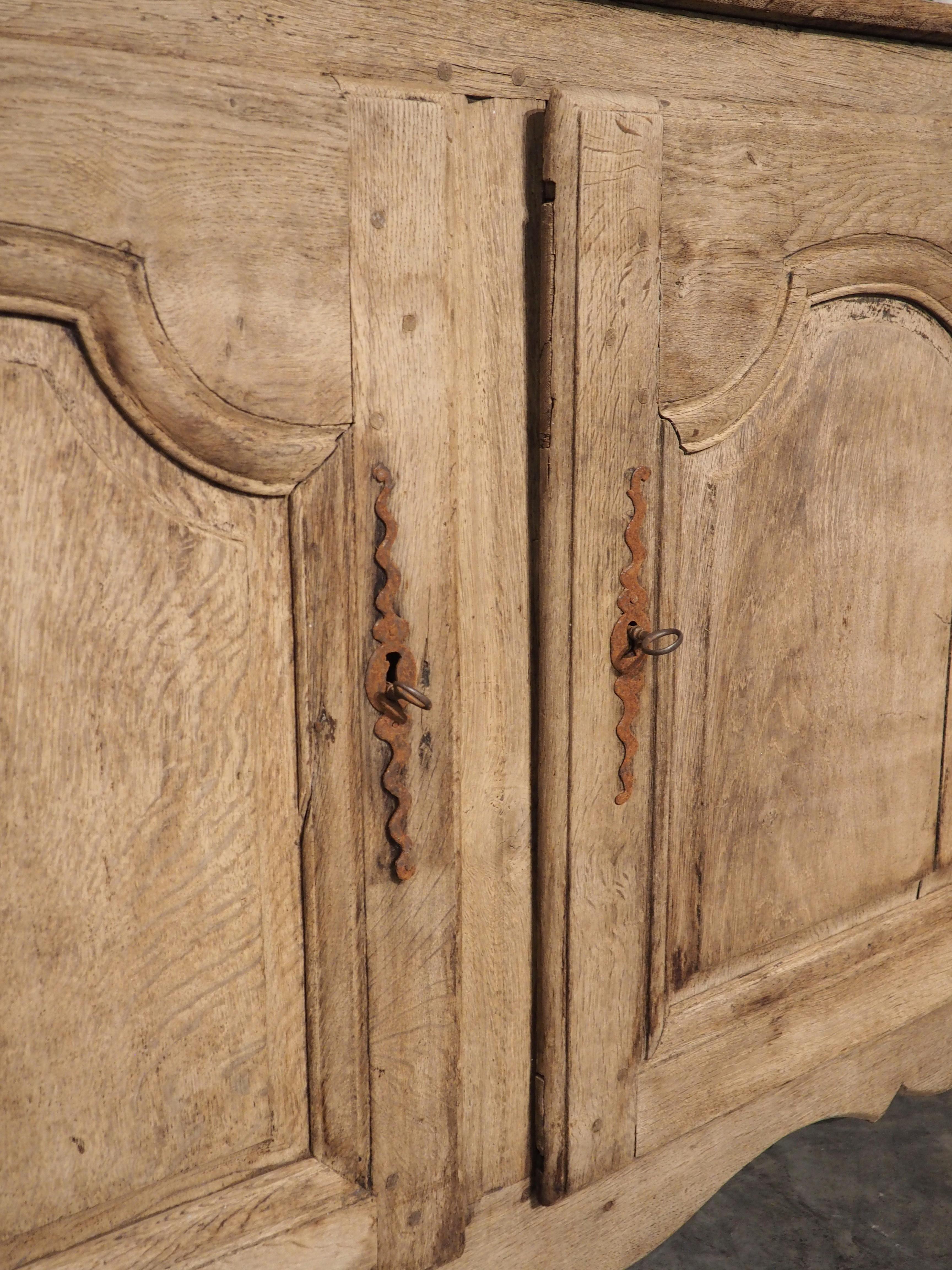 A Long 18th Century 2-Door Washed Oak Buffet from France 6