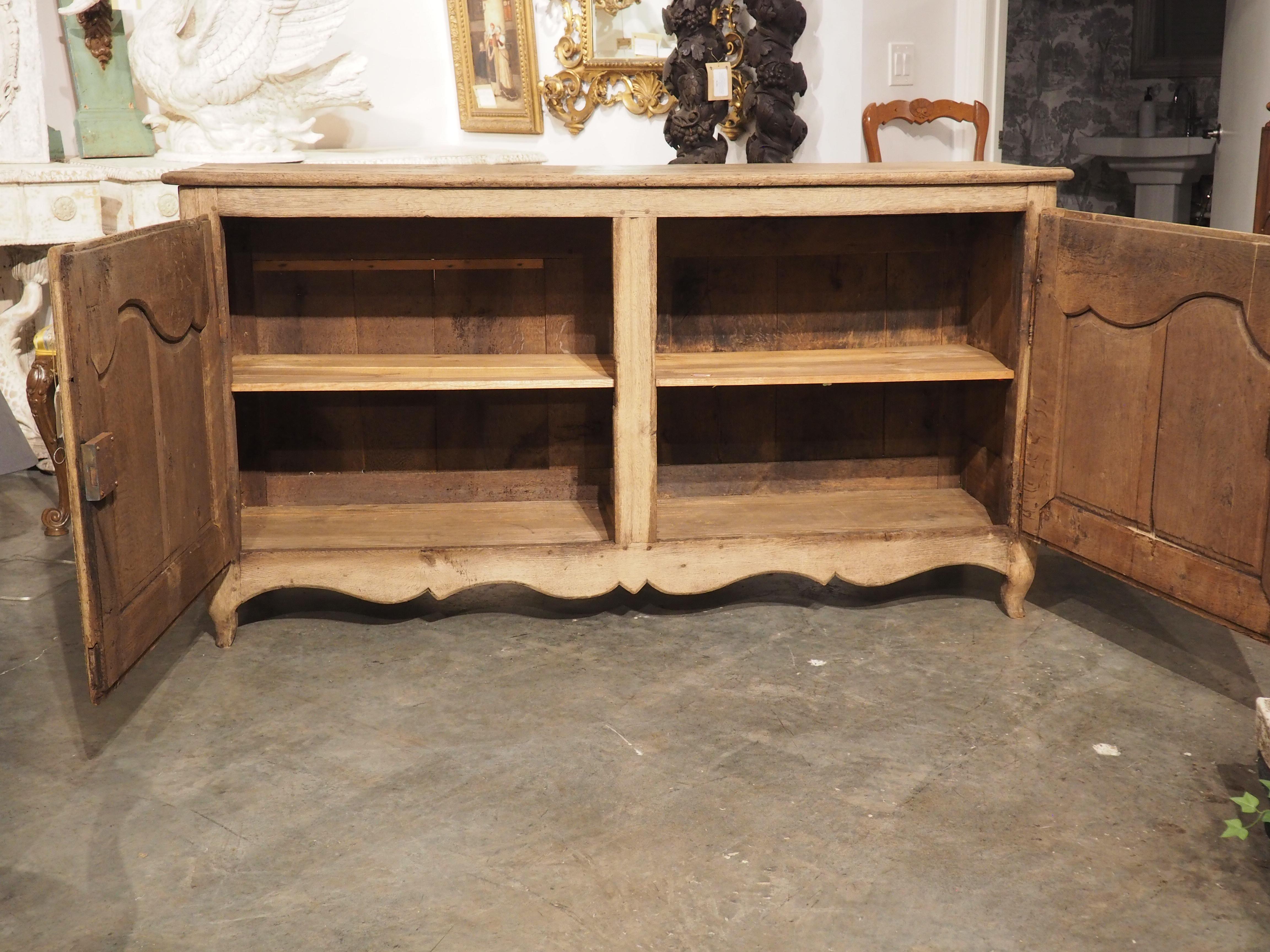 A Long 18th Century 2-Door Washed Oak Buffet from France 7