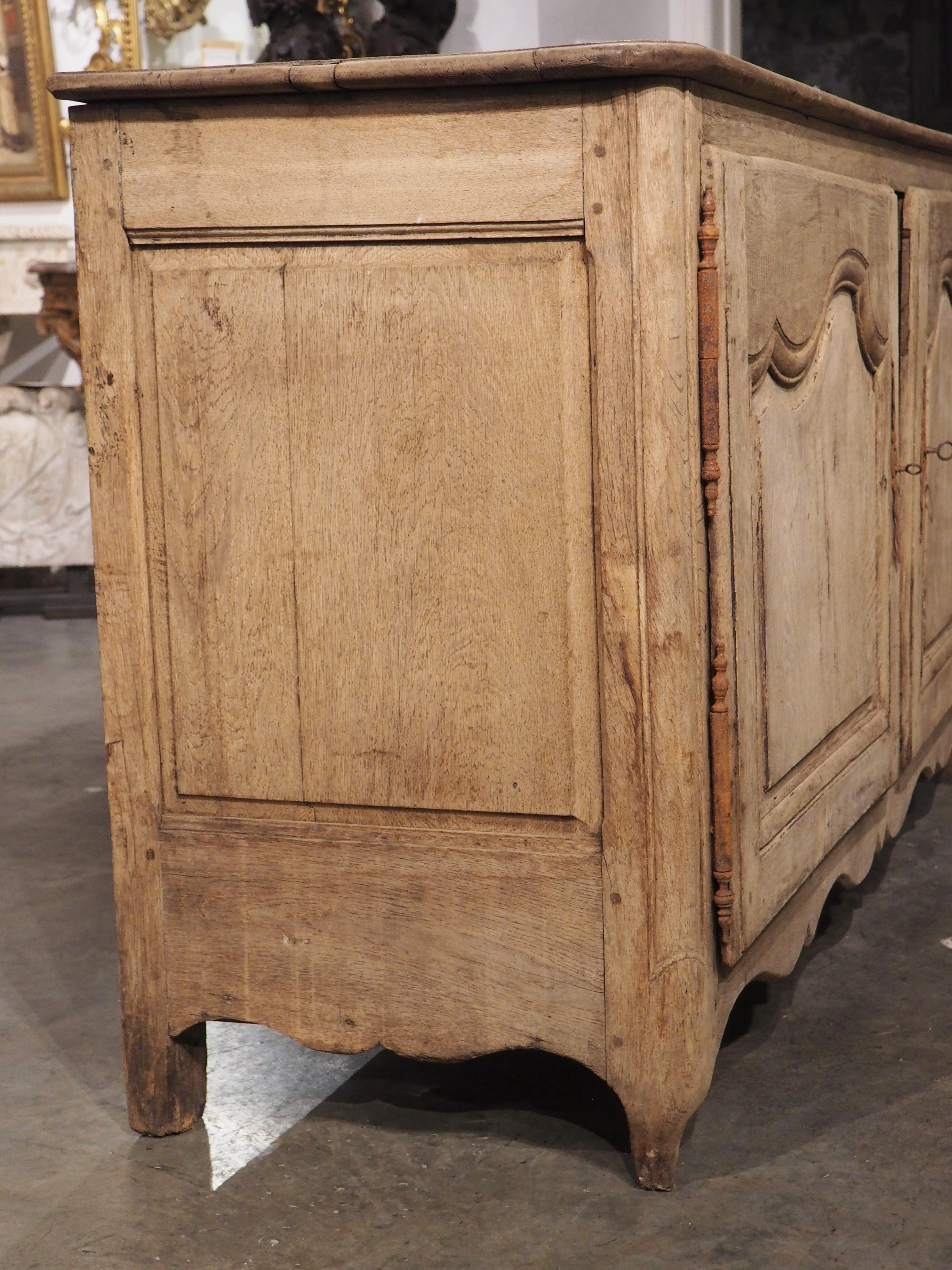 A Long 18th Century 2-Door Washed Oak Buffet from France 9