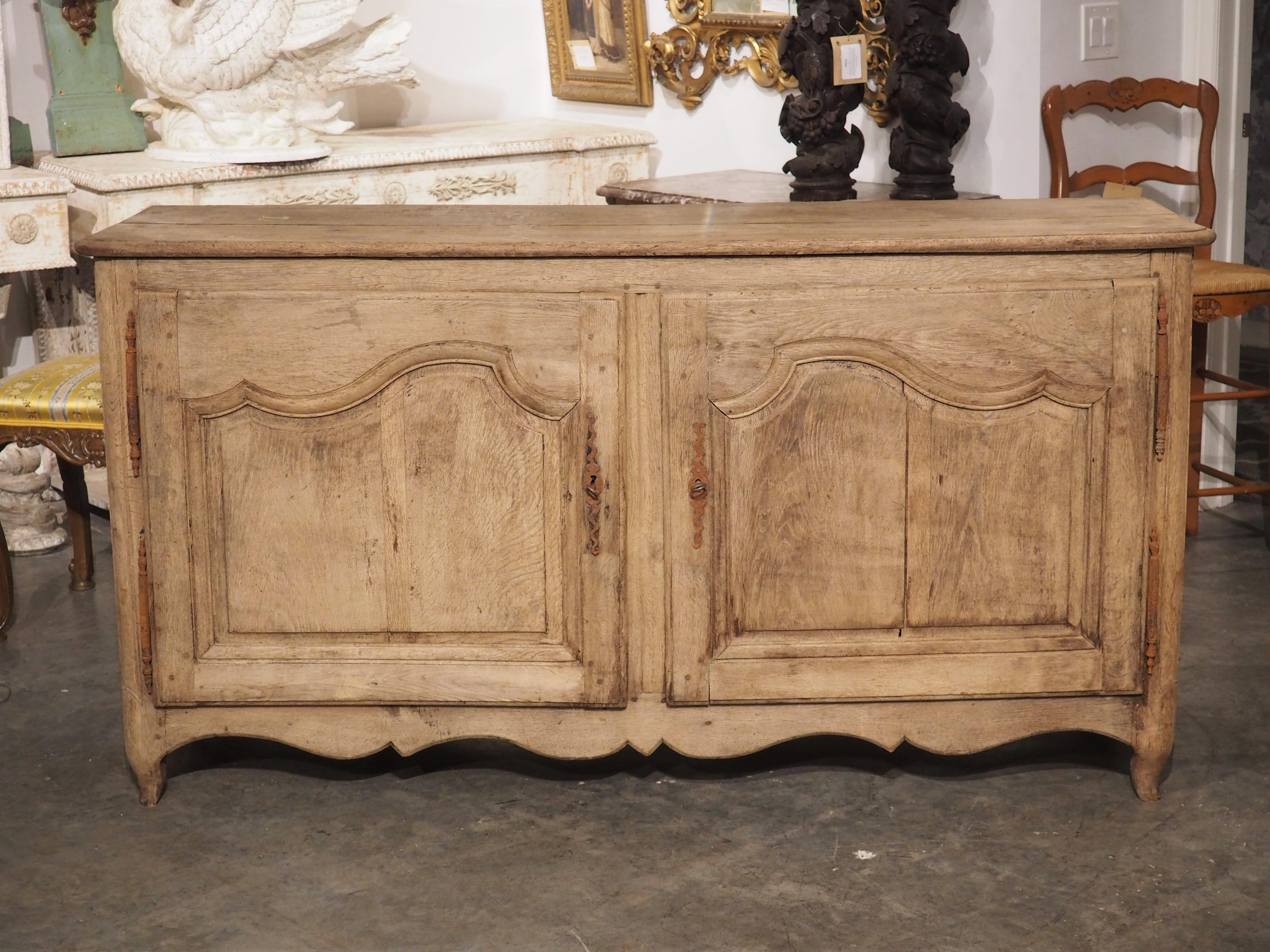 A Long 18th Century 2-Door Washed Oak Buffet from France 10