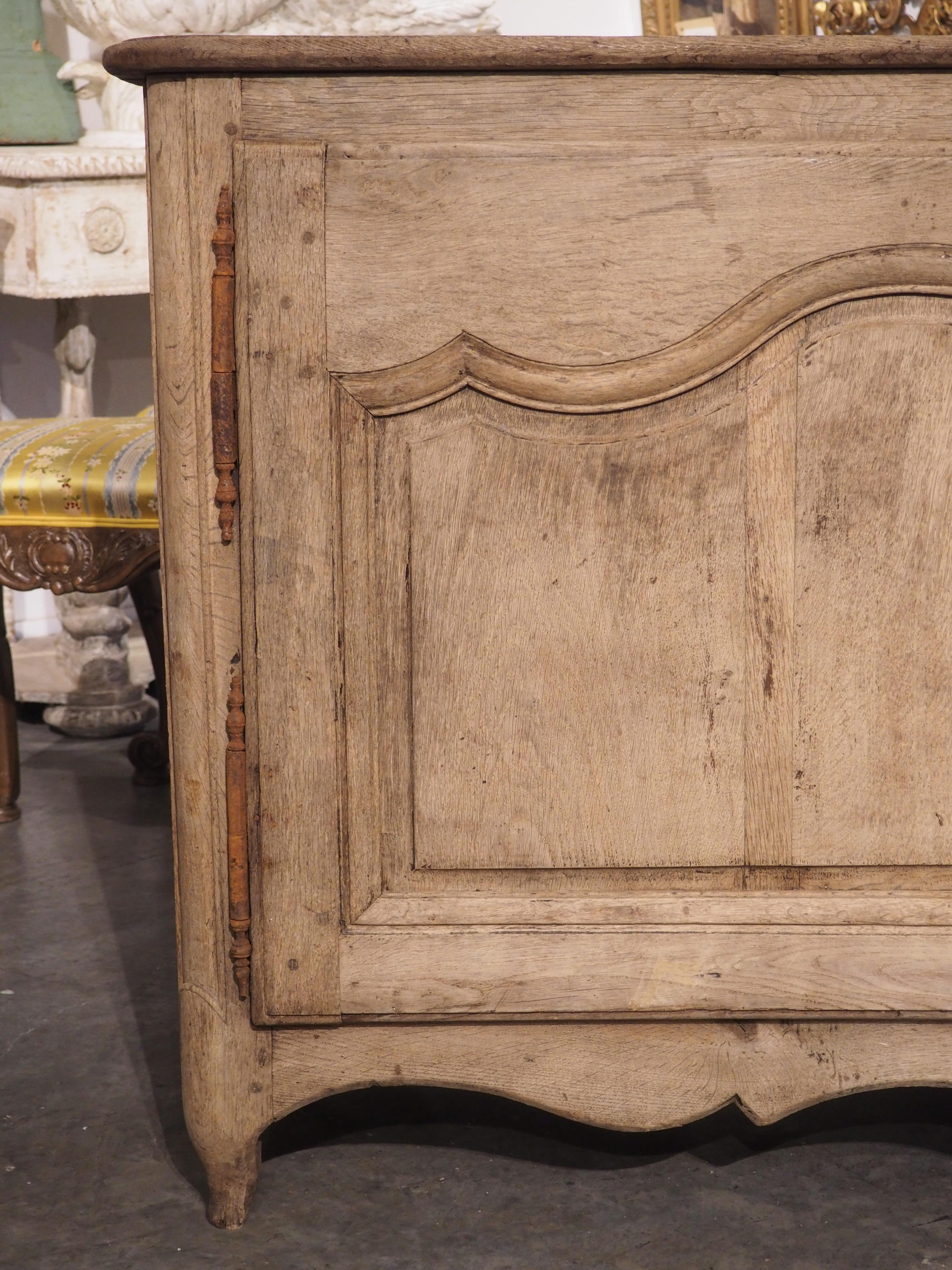 Bleached A Long 18th Century 2-Door Washed Oak Buffet from France