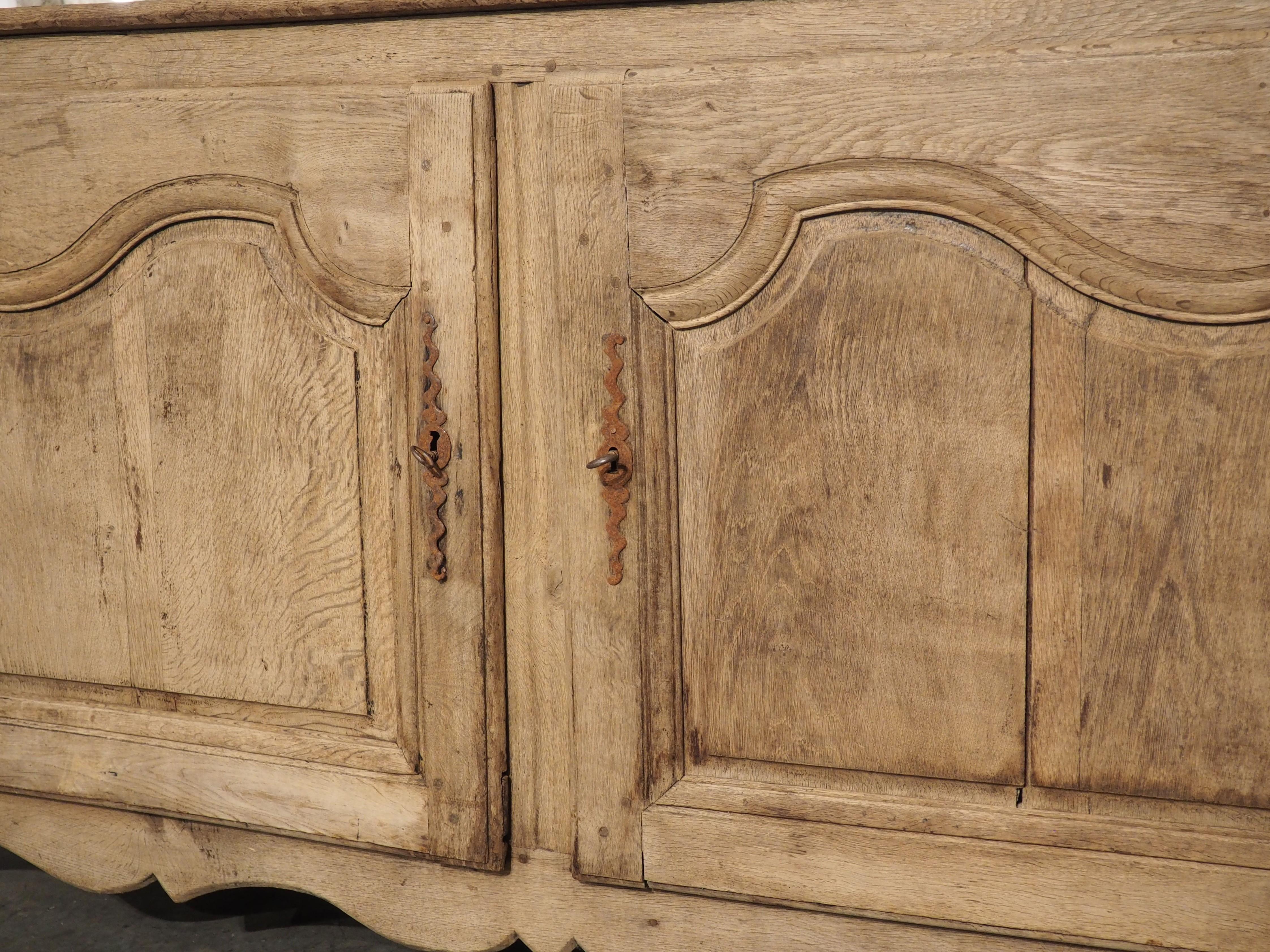 Metal A Long 18th Century 2-Door Washed Oak Buffet from France