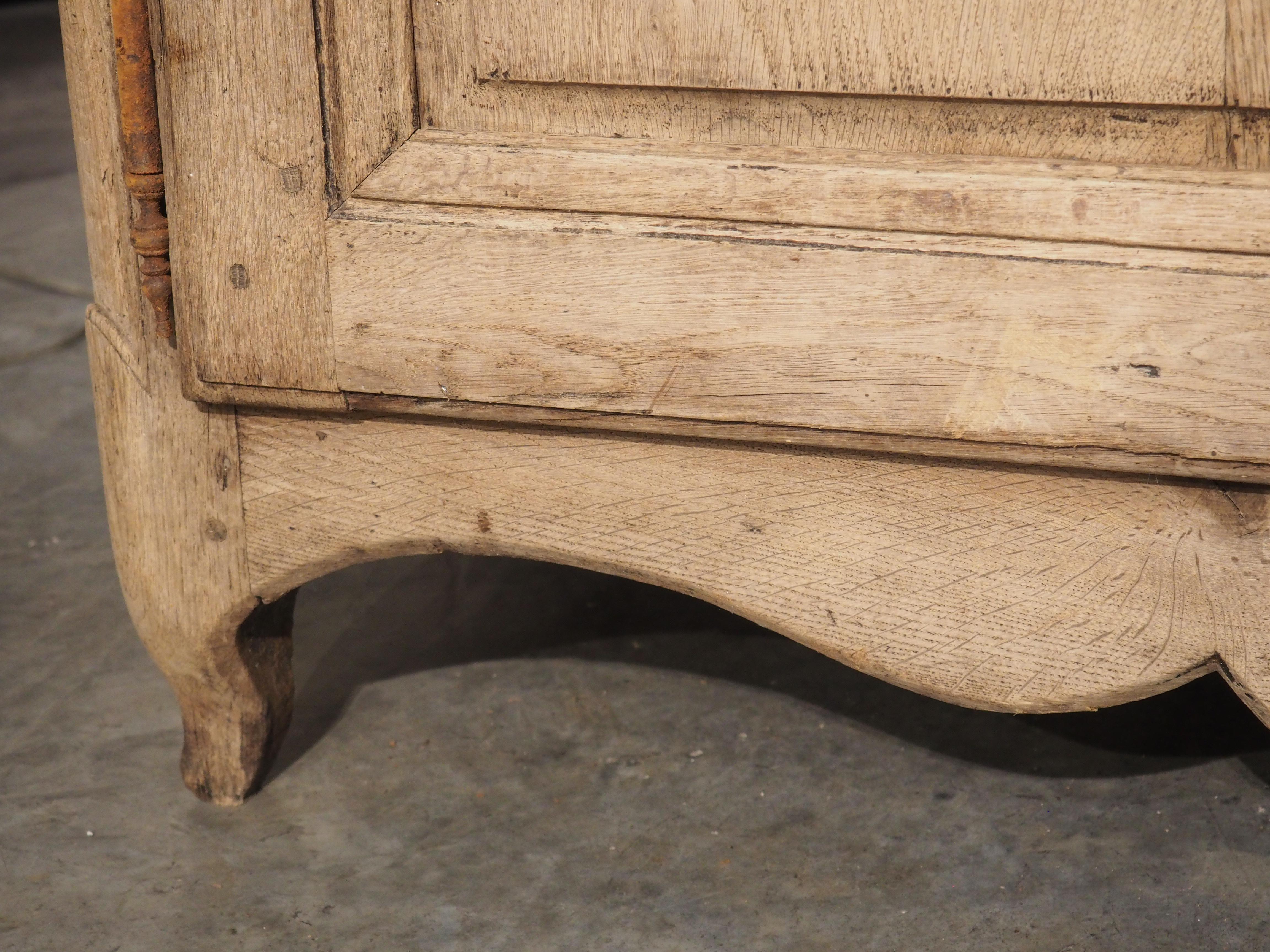 A Long 18th Century 2-Door Washed Oak Buffet from France 1