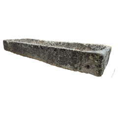 A Long and Low 18th Century Carved Limestone Trough from the South of France