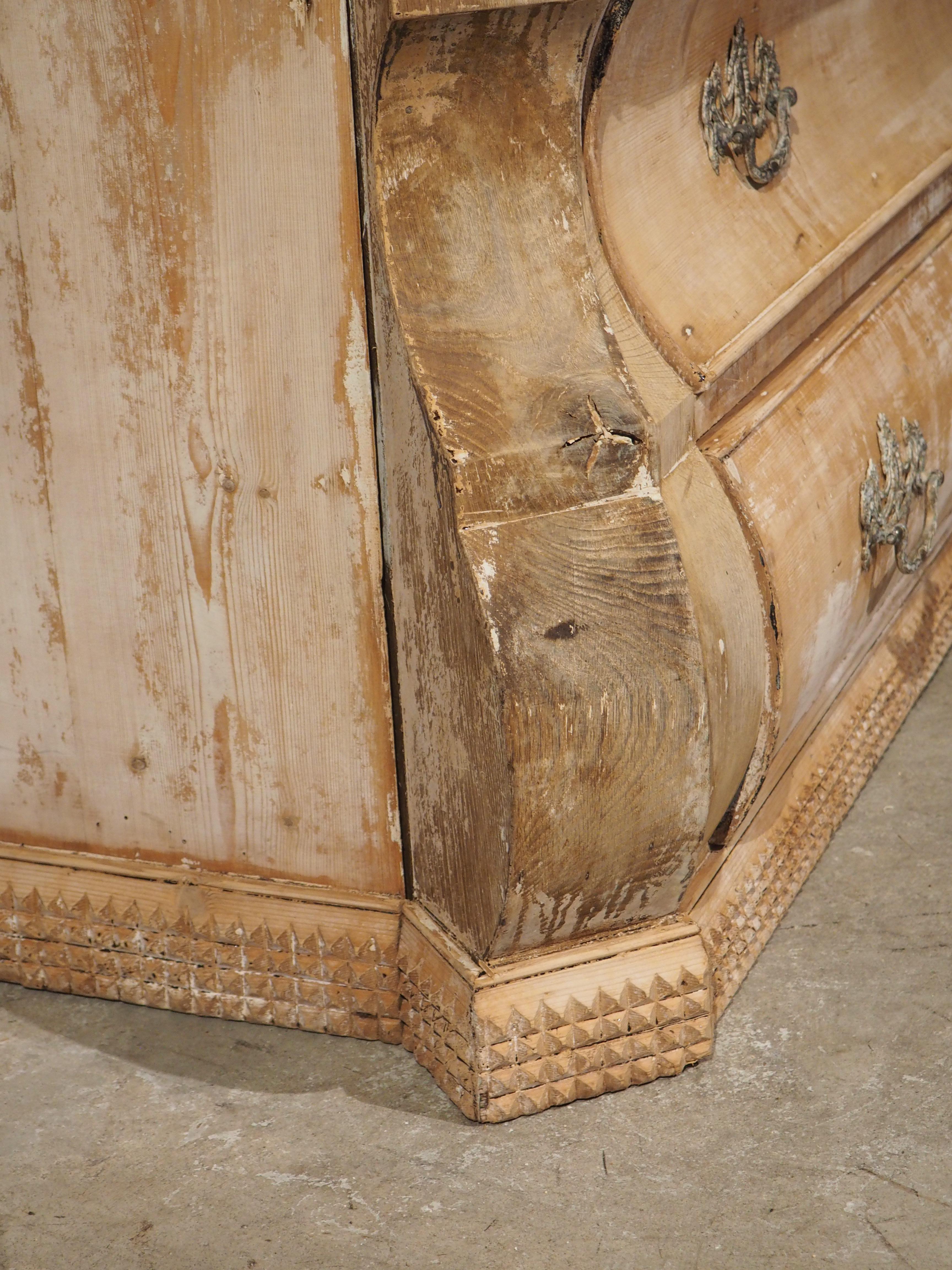 A Long Antique Dutch Chest of Drawers with Partial Whitewash, Circa 1890 6