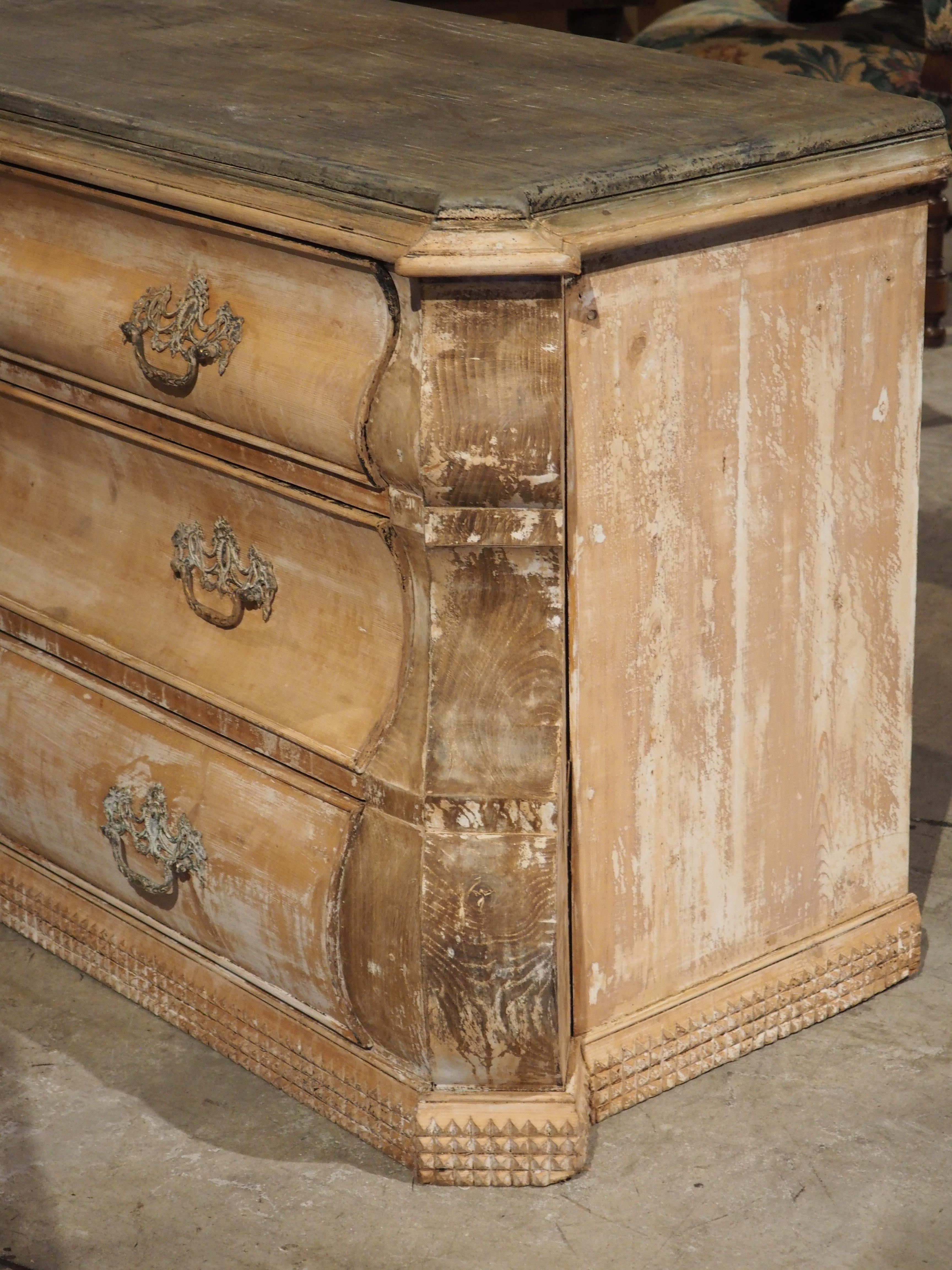 A Long Antique Dutch Chest of Drawers with Partial Whitewash, Circa 1890 9