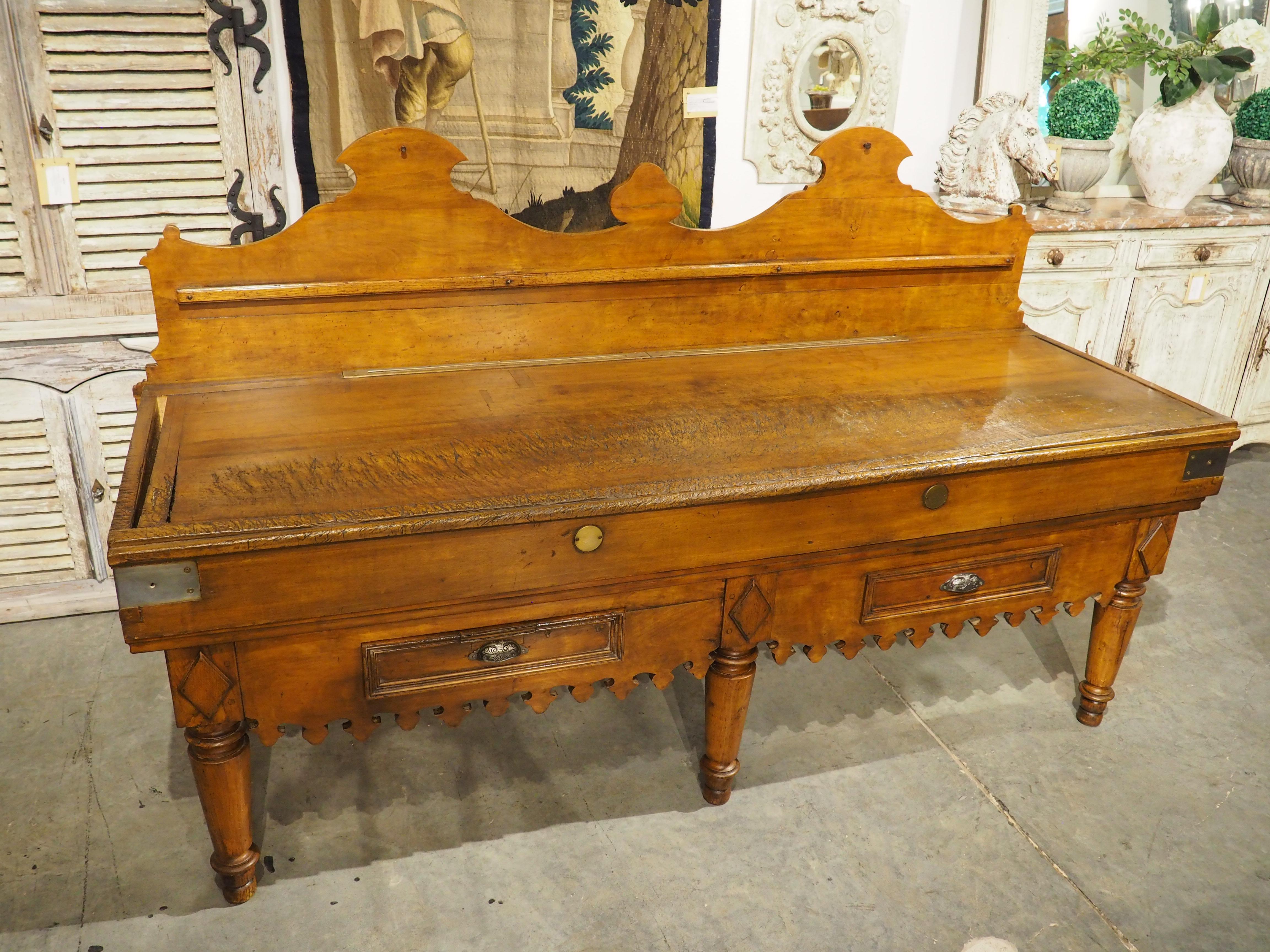 A Long Antique French Double Butcher Block Table, Billot de Boucher, Circa 1900 For Sale 10
